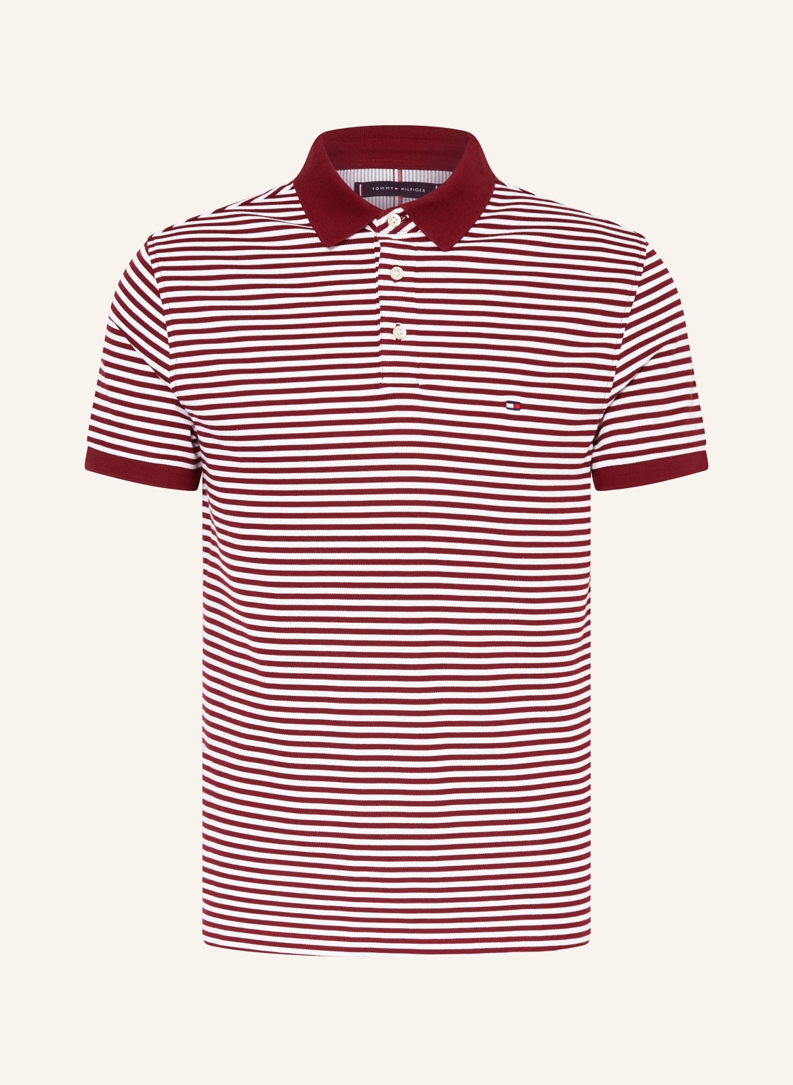 Tommy Hilfiger Piqué-Poloshirt Slim Fit rot von Tommy Hilfiger