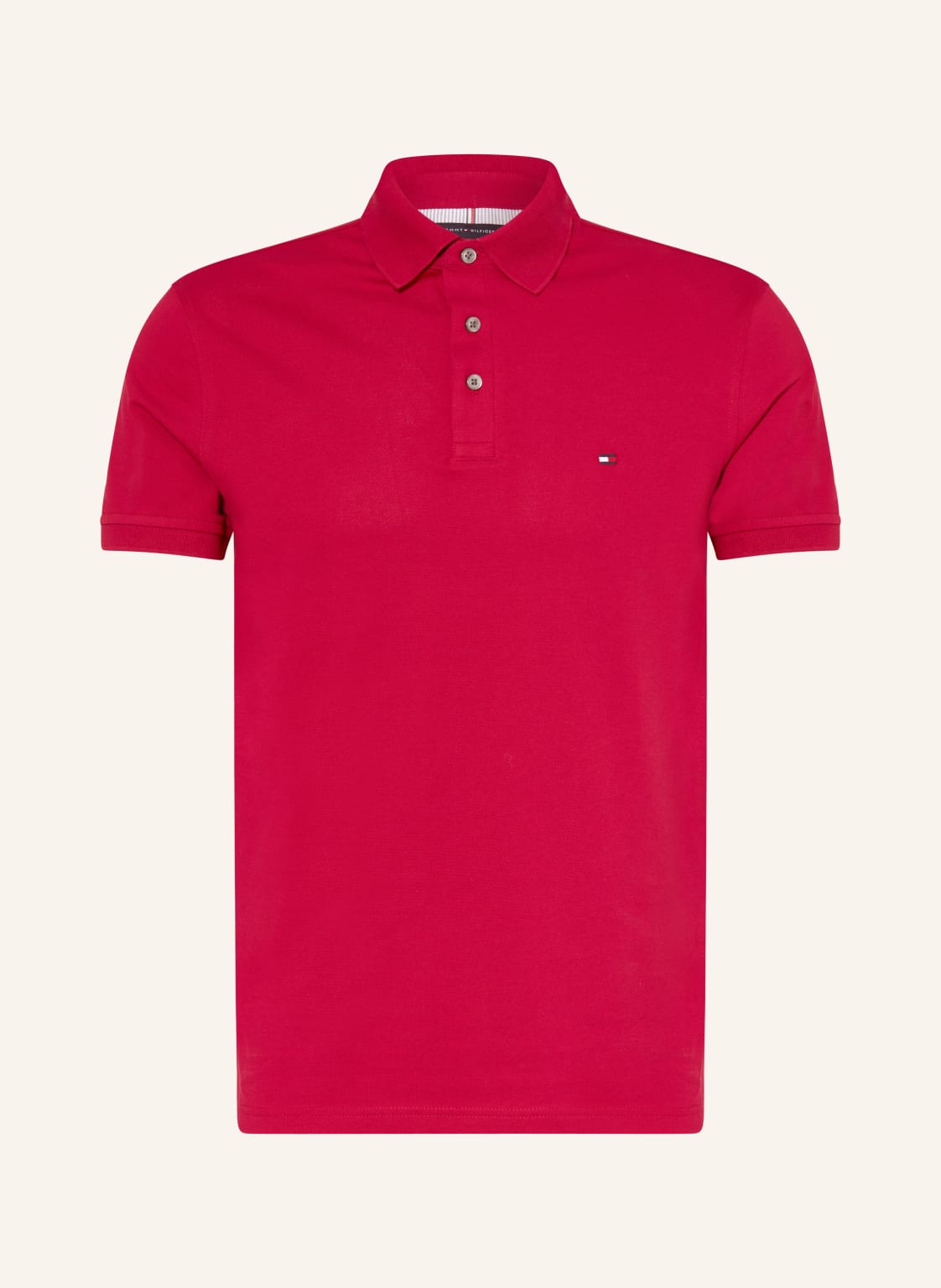 Tommy Hilfiger Piqué-Poloshirt Slim Fit rot von Tommy Hilfiger