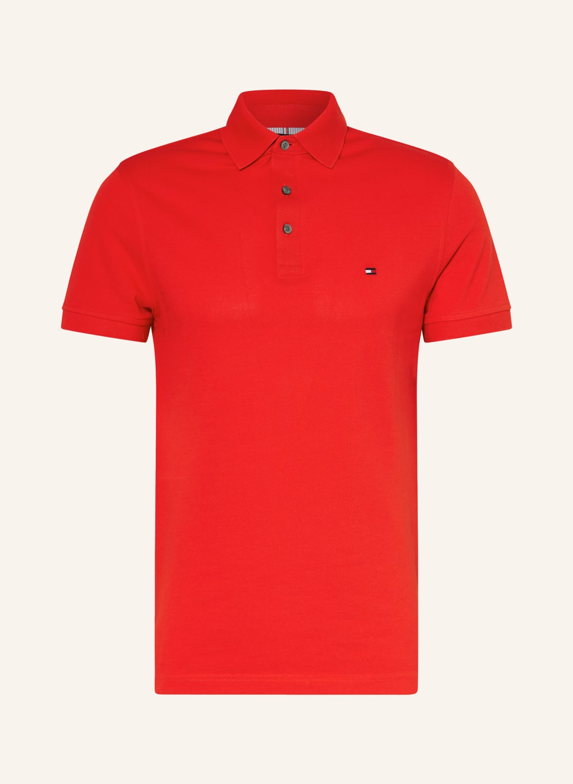 Tommy Hilfiger Piqué-Poloshirt Slim Fit rot von Tommy Hilfiger