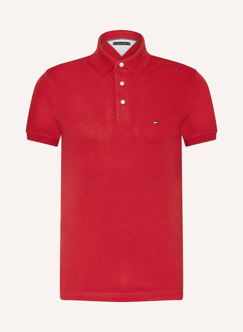 Tommy Hilfiger Piqué-Poloshirt Slim Fit rot von Tommy Hilfiger