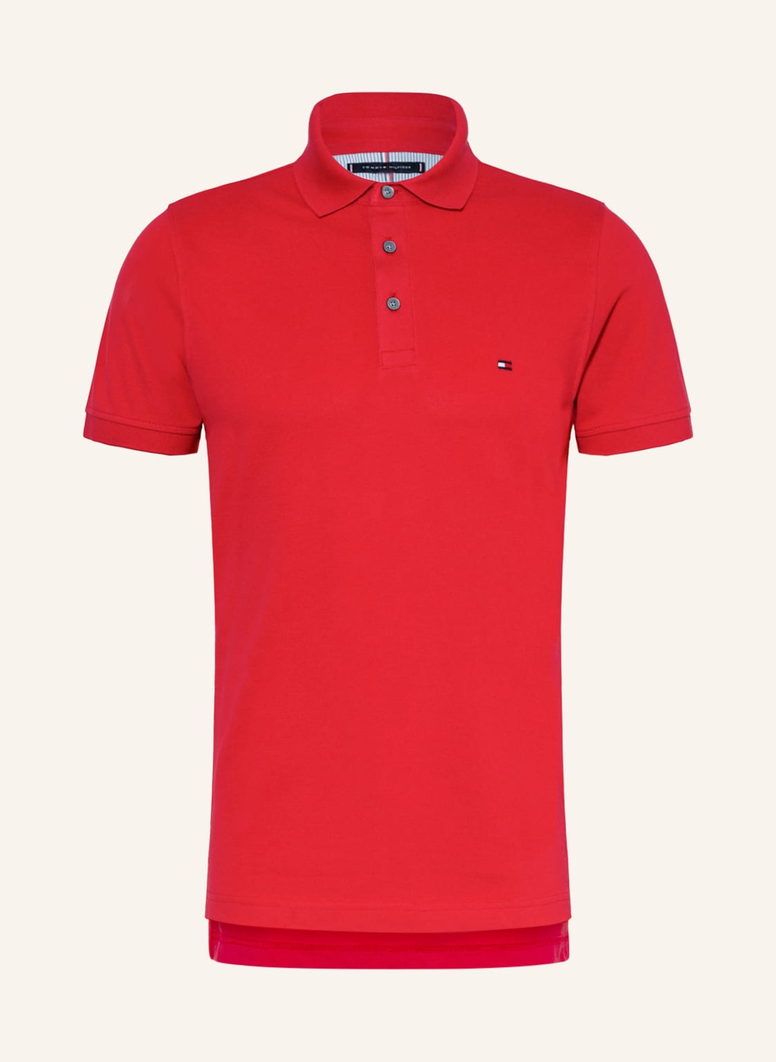 Tommy Hilfiger Piqué-Poloshirt Slim Fit rot von Tommy Hilfiger