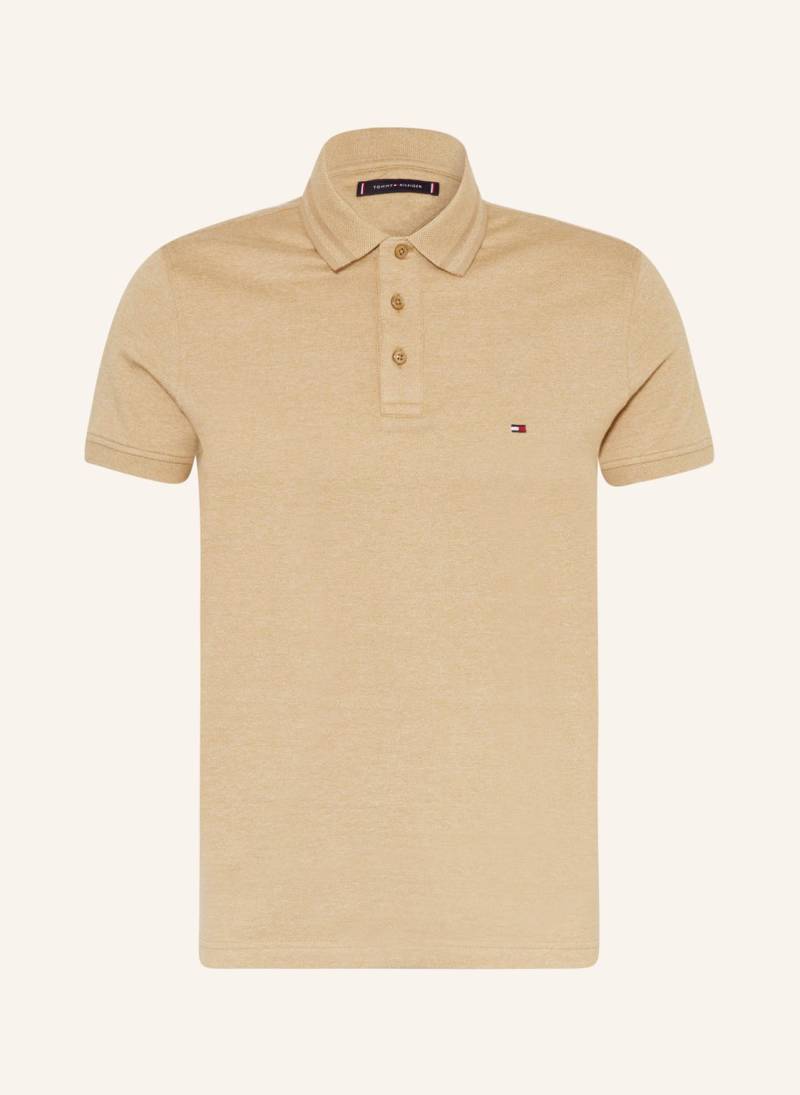 Tommy Hilfiger Piqué-Poloshirt Slim Fit beige von Tommy Hilfiger