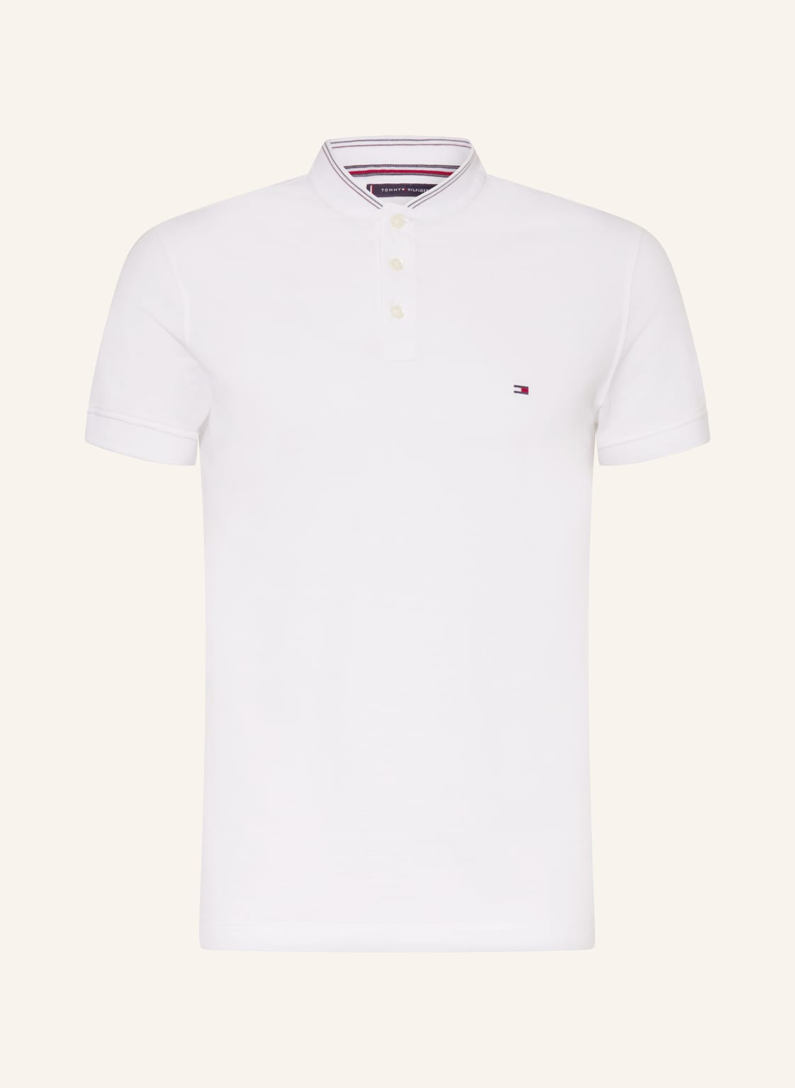 Tommy Hilfiger Piqué-Poloshirt Slim Fit weiss von Tommy Hilfiger