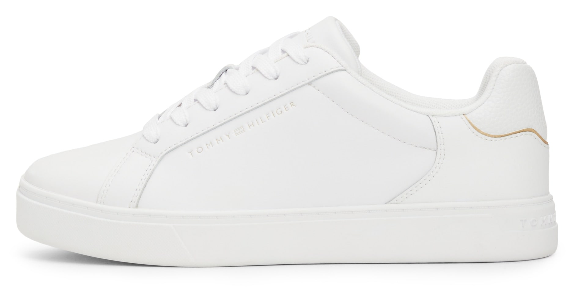 Tommy Hilfiger Plateausneaker »ESSENTIAL COURT SNEAKER«, Freizeitschuh, Halbschuh, Schnürschuh mit Logoprägung von Tommy Hilfiger