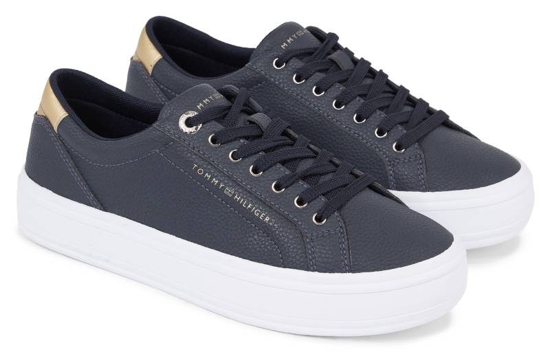 Tommy Hilfiger Plateausneaker »ESSENTIAL VULC LEATHER SNEAKER«, mit gepolstertem Schaftrand, Freizeitschuh, Halbschuh, Schnürschuh von Tommy Hilfiger