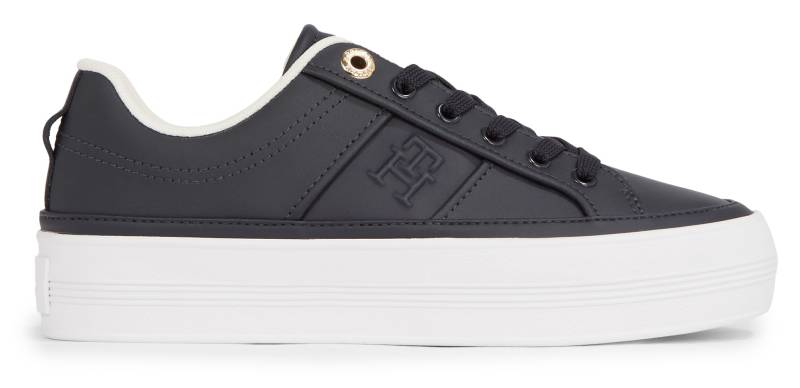 Tommy Hilfiger Plateausneaker »ESSENTIAL VULC SNEAKER MONOGRAM«, Freizeitschuh, Halbschuh, Schnürschuh mit Monogramm von Tommy Hilfiger