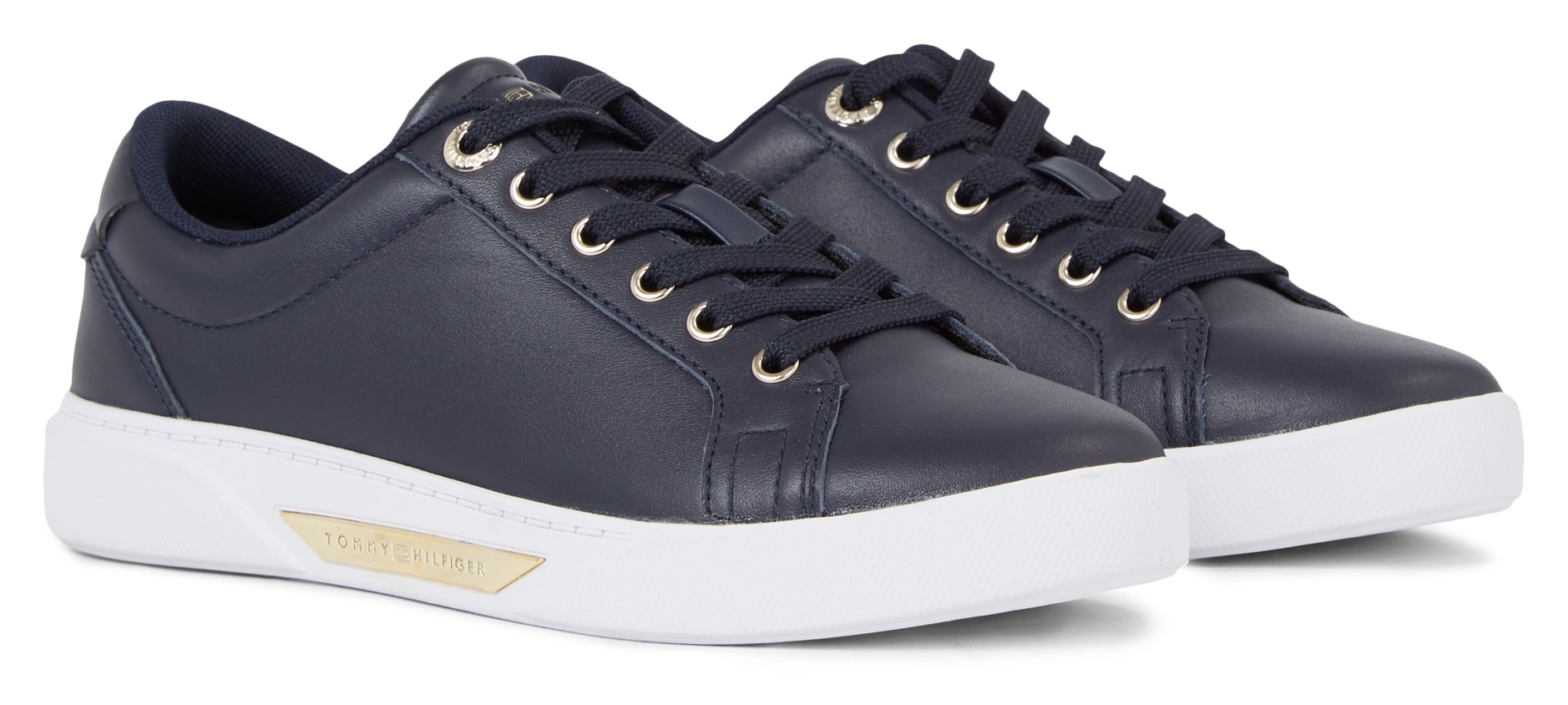 Tommy Hilfiger Plateausneaker »GOLDEN HW COURT SNEAKER«, mit gepolstertem Schaftrand, Freizeitschuh, Halbschuh, Schnürschuh von Tommy Hilfiger