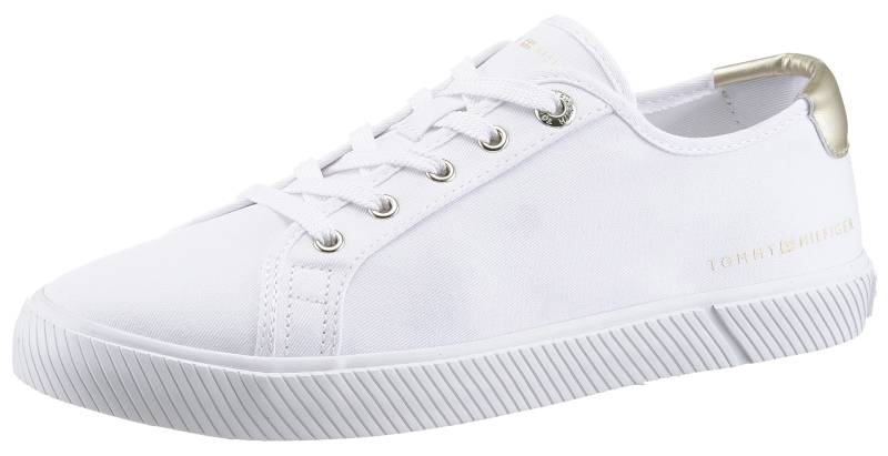 Tommy Hilfiger Plateausneaker »LACE UP VULC SNEAKER«, Kontrastbesatz in Metallicoptik, Freizeitschuh, Halbschuh, Schnürschuh von Tommy Hilfiger