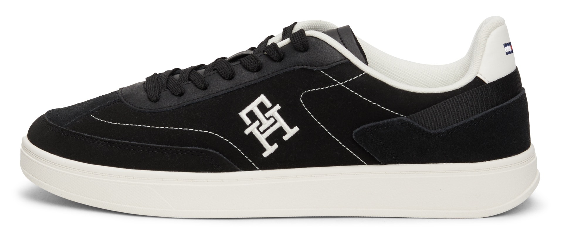 Tommy Hilfiger Plateausneaker »TH HERITAGE COURT SNEAKER SDE«, Freizeitschuh, Halbschuh, Schnürschuh mit seitlichem TH-Logo von Tommy Hilfiger