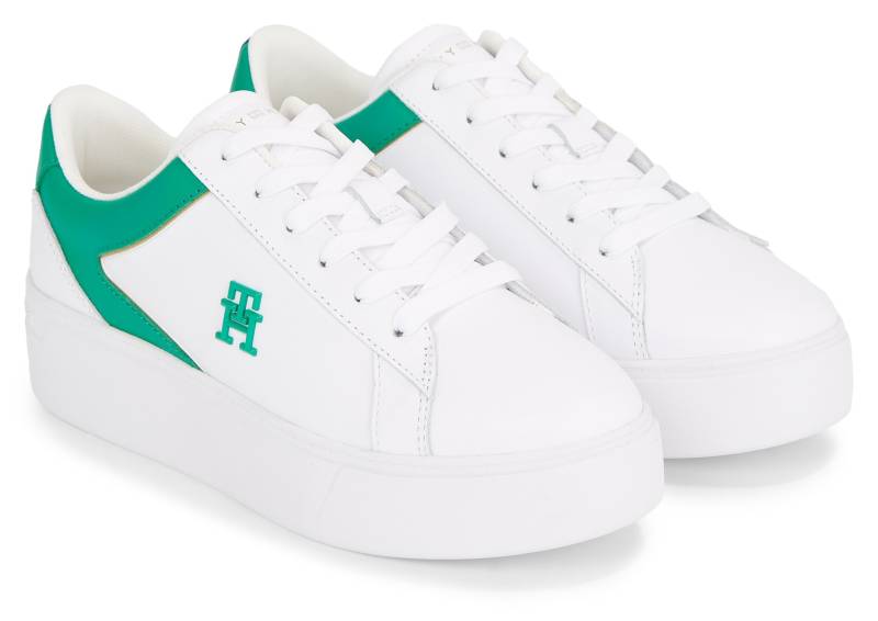 Tommy Hilfiger Plateausneaker »TH PLATFORM COURT SNEAKER«, mit Kontrastbesatz, Freizeitschuh, Halbschuh, Schnürschuh von Tommy Hilfiger