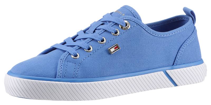 Tommy Hilfiger Plateausneaker »VULC CANVAS SNEAKER«, Freizeitschuh, Halbschuh, Schnürschuh mit praktischer Anziehlasche von Tommy Hilfiger