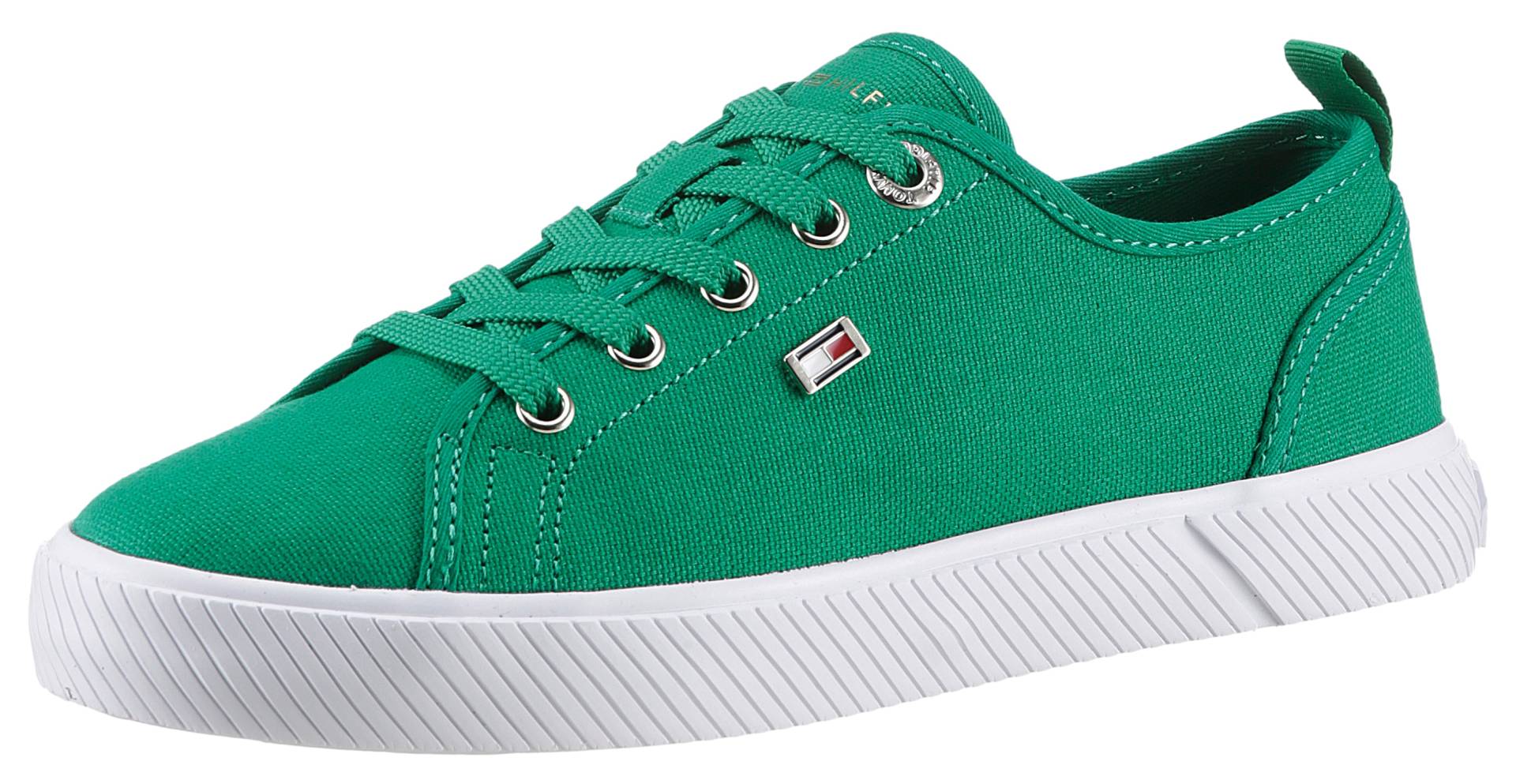 Tommy Hilfiger Plateausneaker »VULC CANVAS SNEAKER«, Freizeitschuh, Halbschuh, Schnürschuh mit praktischer Anziehlasche von Tommy Hilfiger