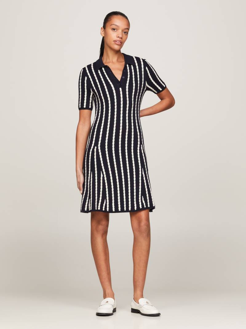 Tommy Hilfiger Polokleid »CABLE F&F POLO SS SWT DRESS«, mit Mini-Zopfmuster von Tommy Hilfiger