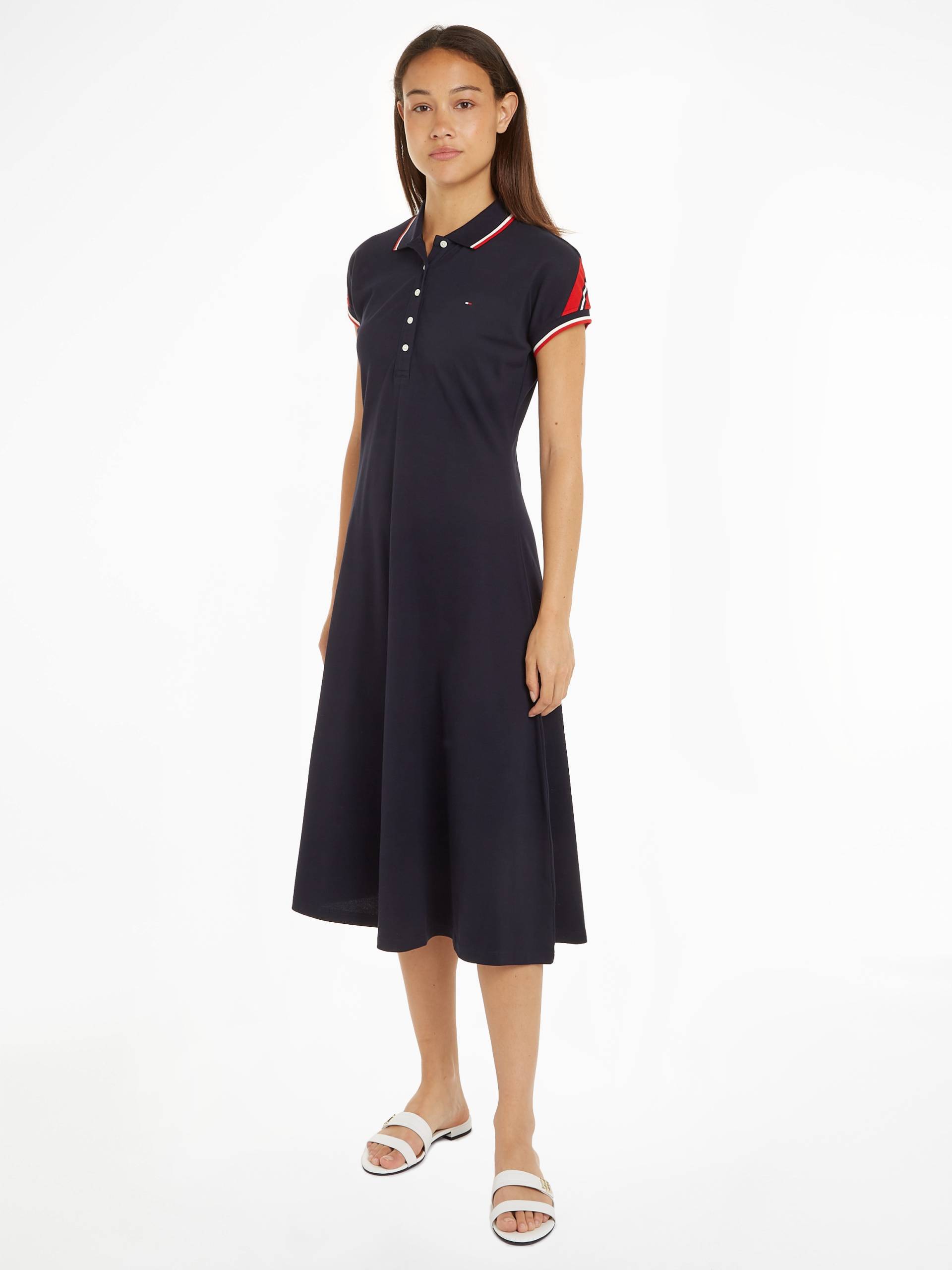 Tommy Hilfiger Polokleid »F&F STP SLV KNEE POLO DRESS«, mit kontrastfarbenen Einsätzen von Tommy Hilfiger