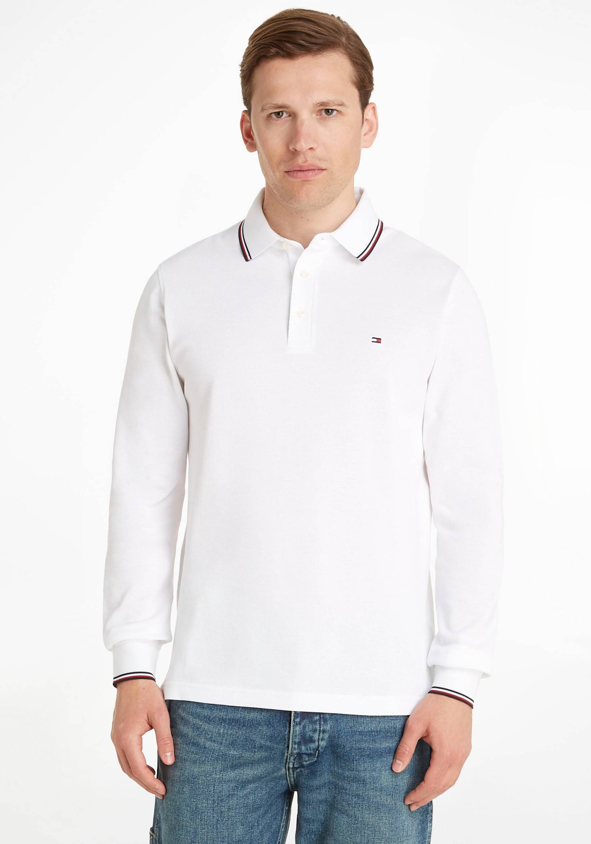 Tommy Hilfiger Poloshirt »1985 RWB TIPPED SLIM LS POLO«, aus weichem Samt von Tommy Hilfiger