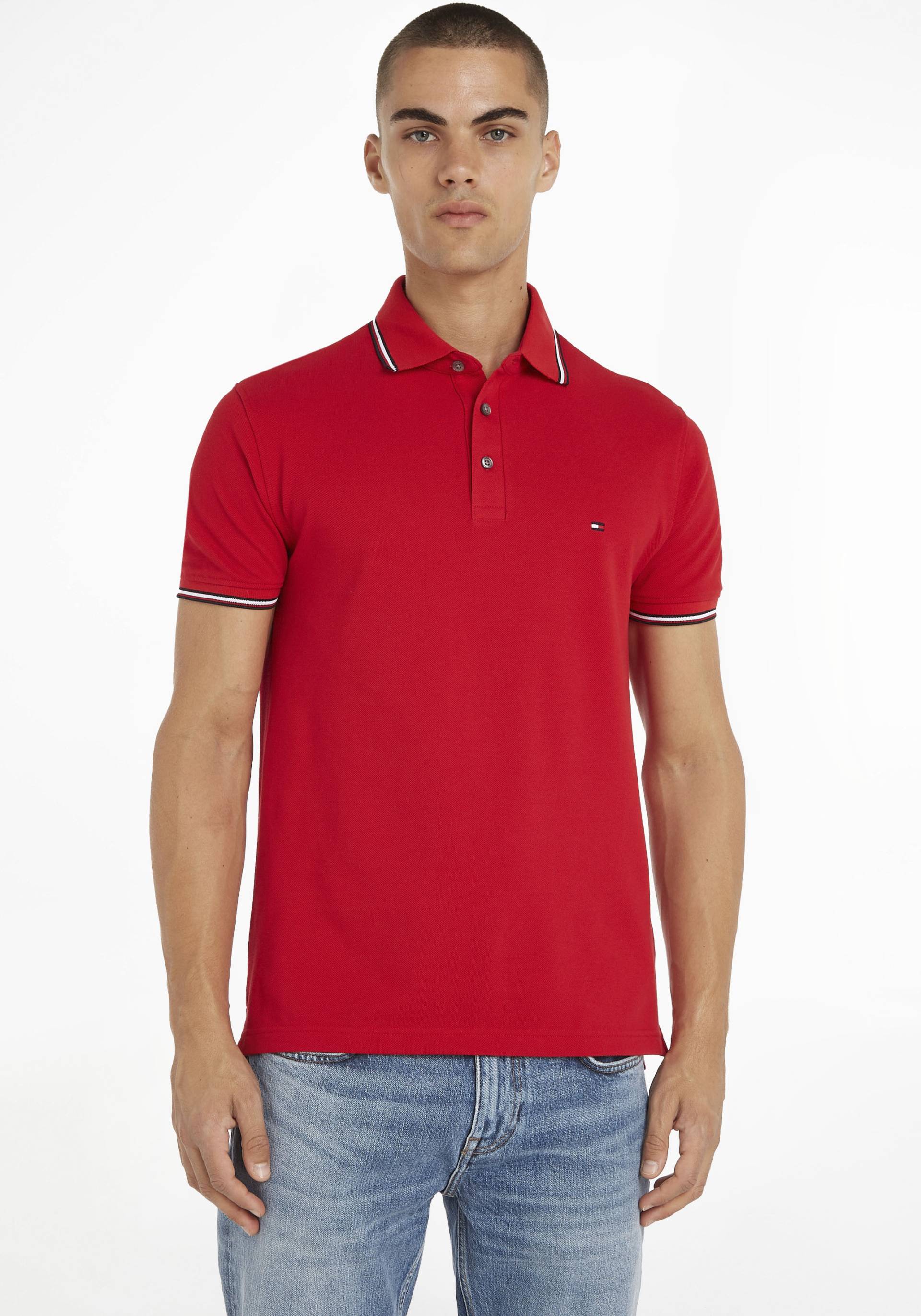 Tommy Hilfiger Poloshirt »1985 RWB TIPPED SLIM POLO«, mit TH-Farben an Ärmel und Kragen von Tommy Hilfiger