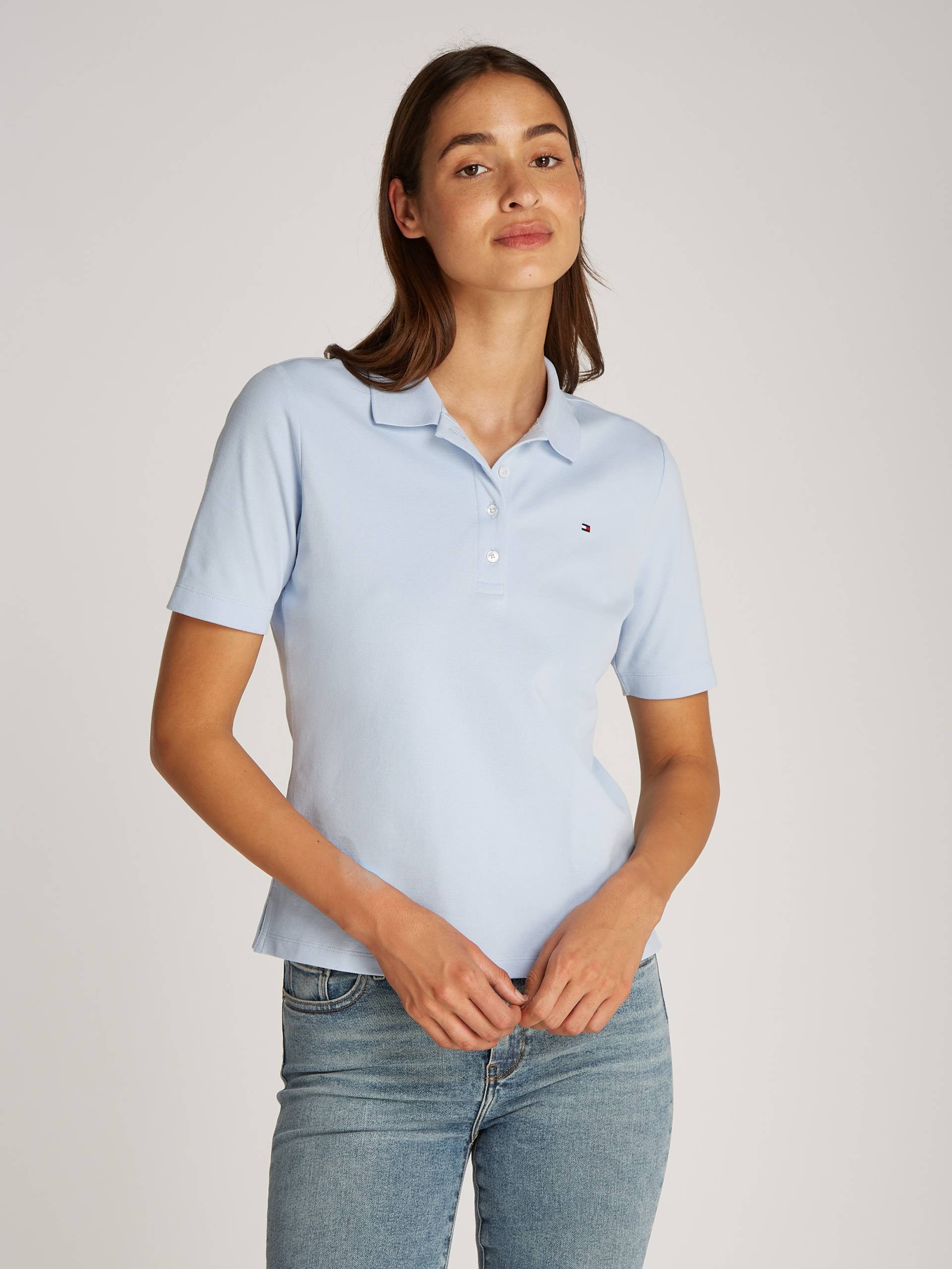 Tommy Hilfiger Poloshirt »1985 Regular Fit Pique Premium Polo«, mit Logo-Stickerei, mit Seitenschlitzen von Tommy Hilfiger