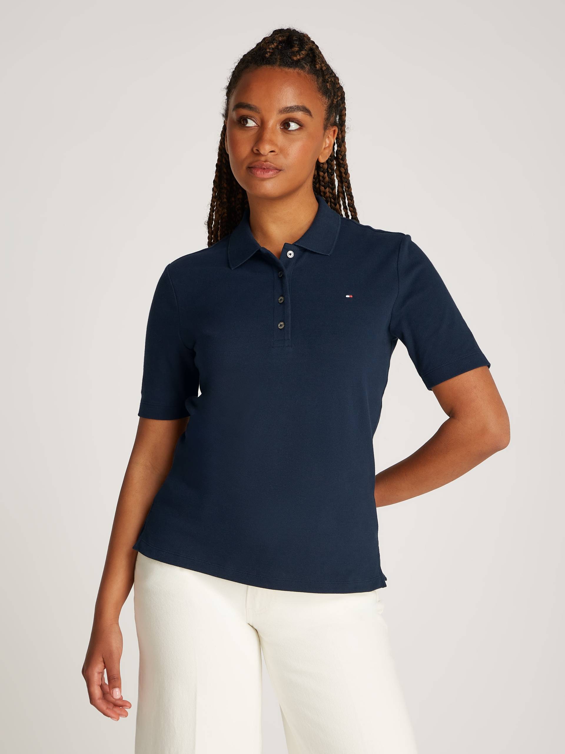 Tommy Hilfiger Poloshirt »1985 Regular Fit Pique Premium Polo«, mit Logo-Stickerei, mit Seitenschlitzen von Tommy Hilfiger