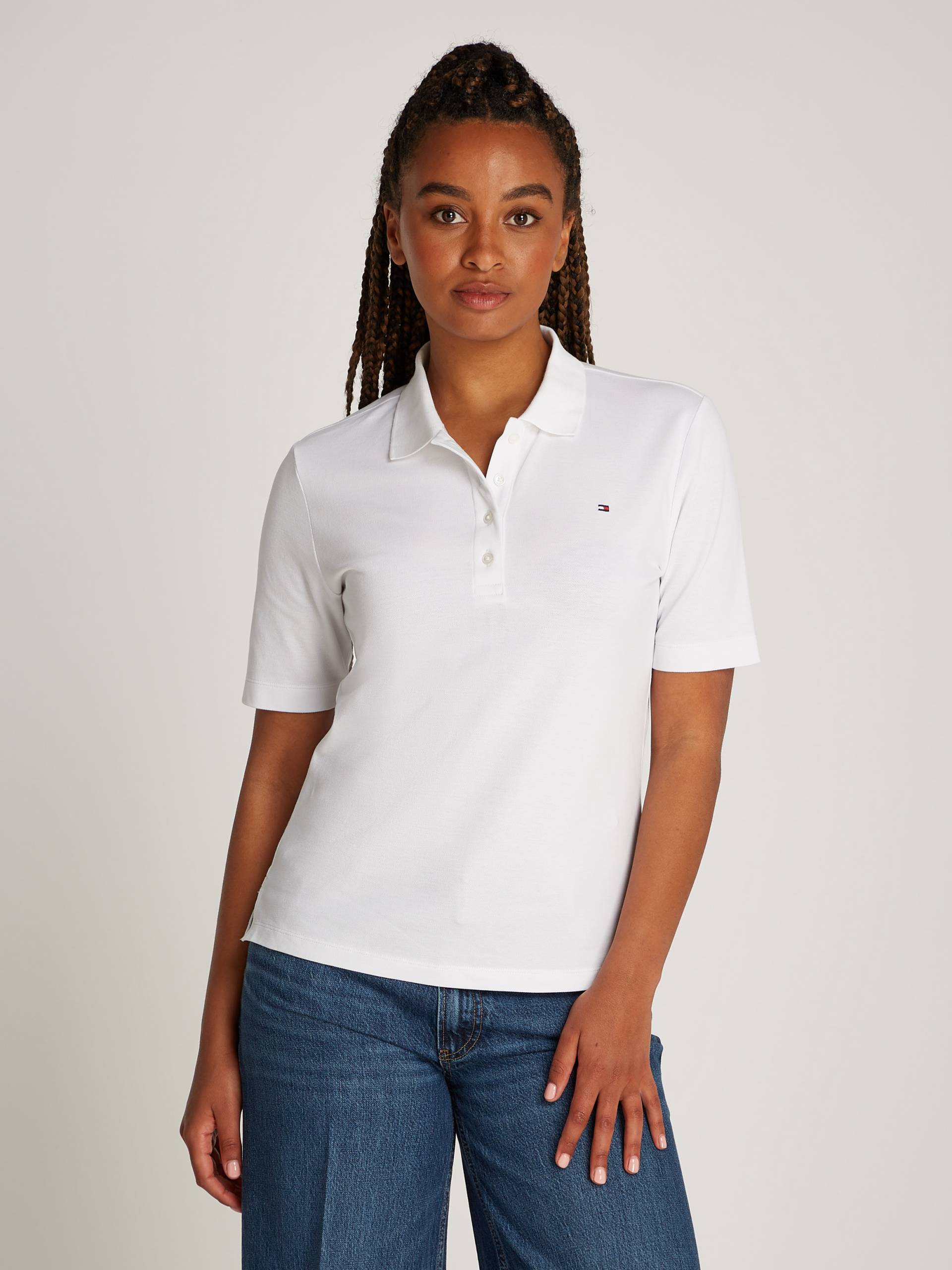 Tommy Hilfiger Poloshirt »1985 Regular Fit Pique Premium Polo«, mit Logo-Stickerei, mit Seitenschlitzen von Tommy Hilfiger