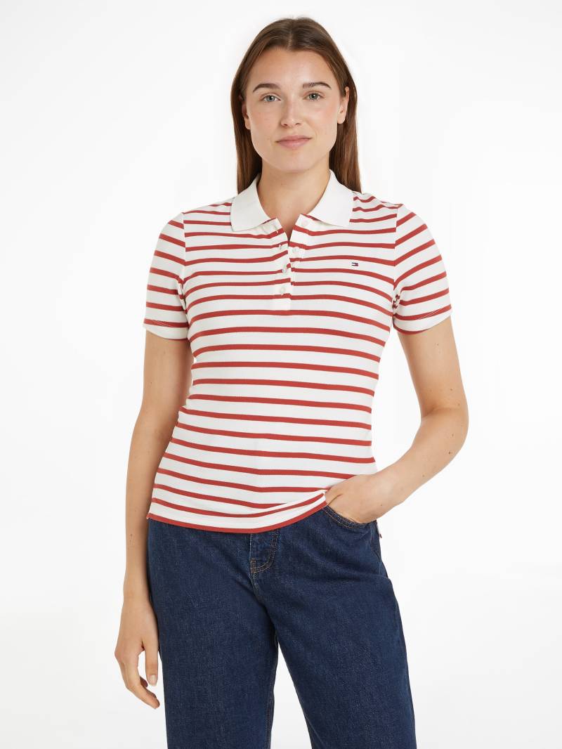 Tommy Hilfiger Poloshirt »1985 SLIM PIQUE STRIPE POLO SS«, mit gestickter Tommy Hilfiger Flagge von Tommy Hilfiger