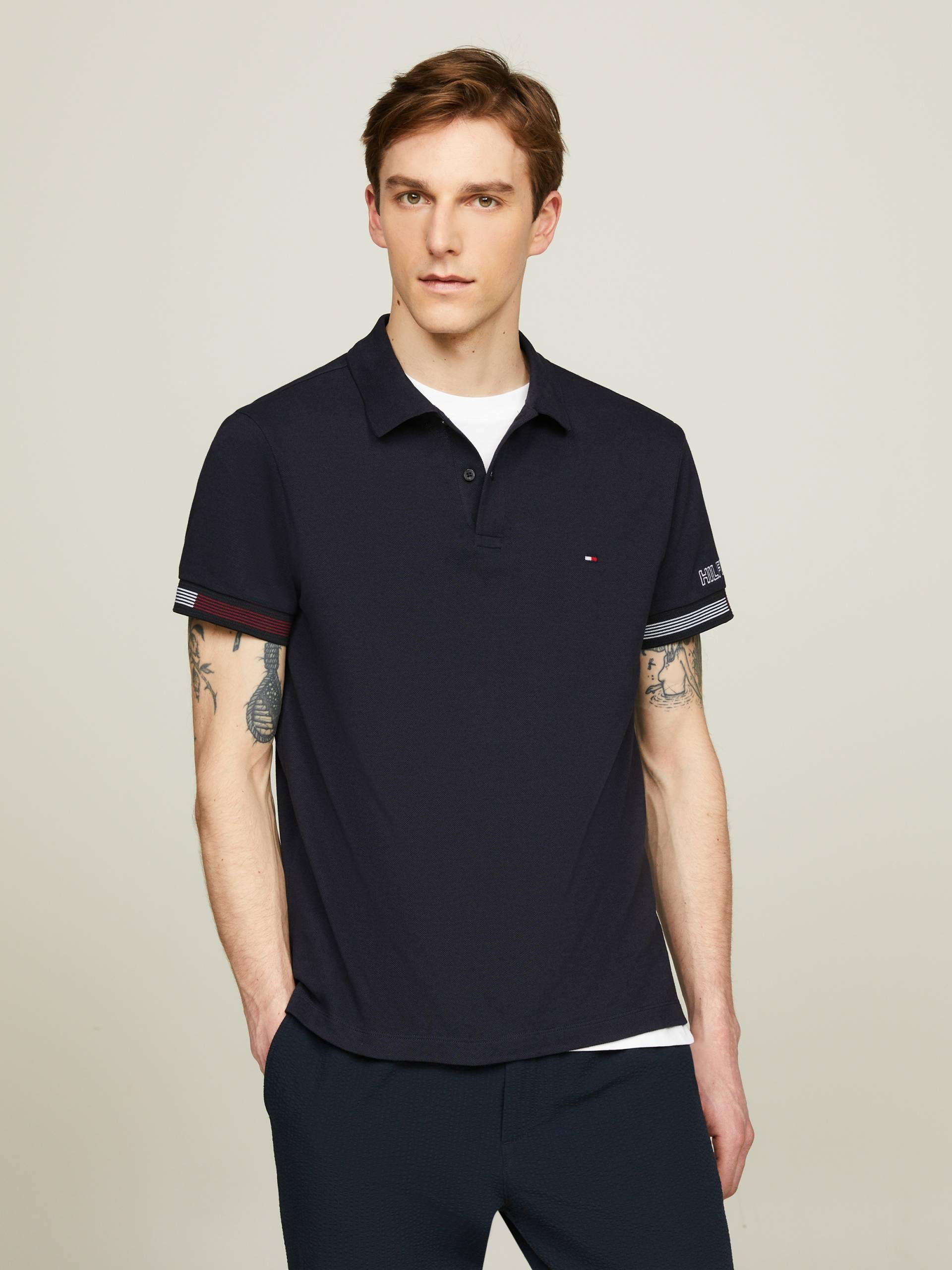 Tommy Hilfiger Poloshirt »FLAG CUFF SLIM POLO« von Tommy Hilfiger