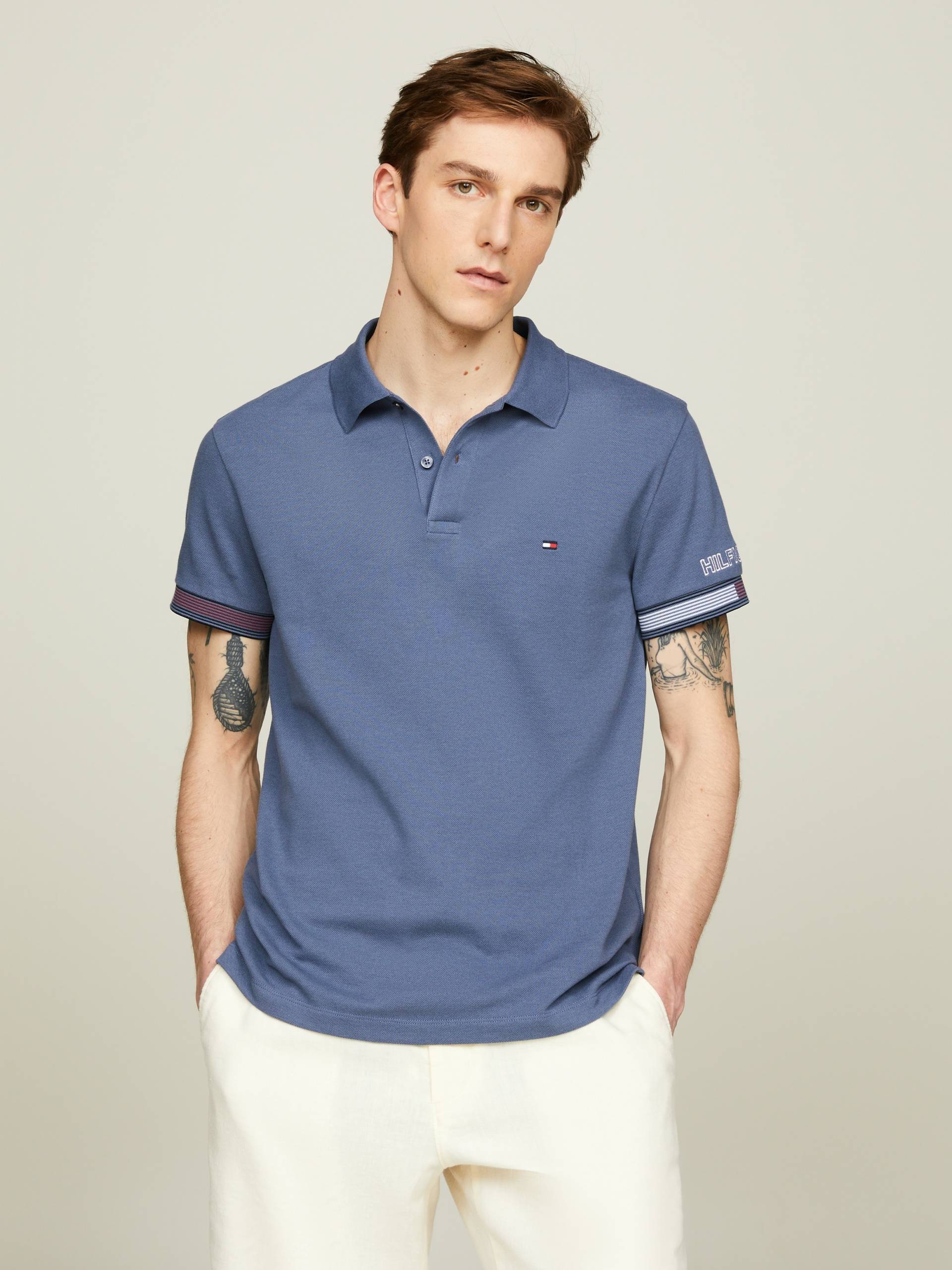 Tommy Hilfiger Poloshirt »FLAG CUFF SLIM POLO« von Tommy Hilfiger