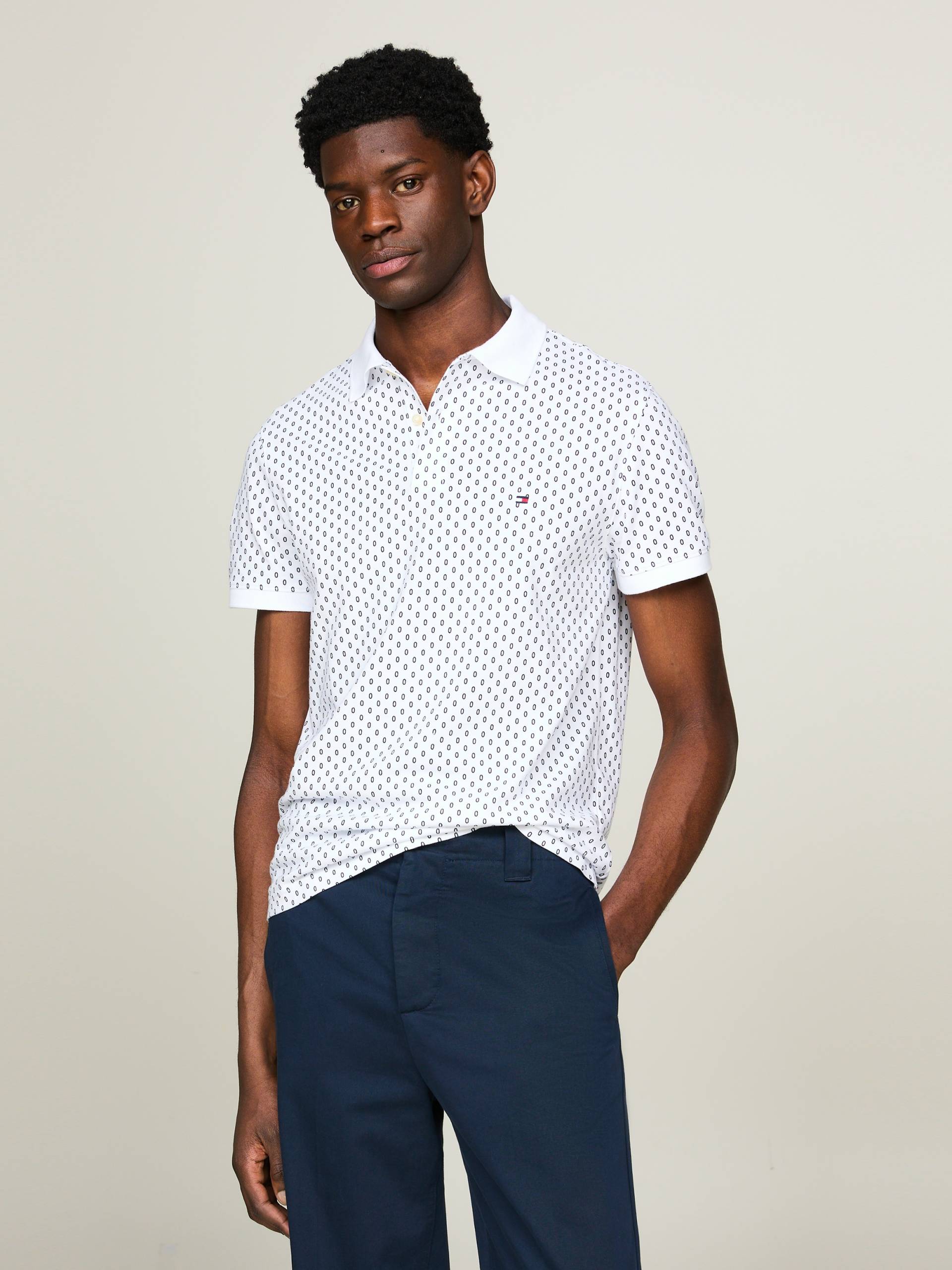 Tommy Hilfiger Poloshirt »MICRO PRINT SLIM POLO« von Tommy Hilfiger