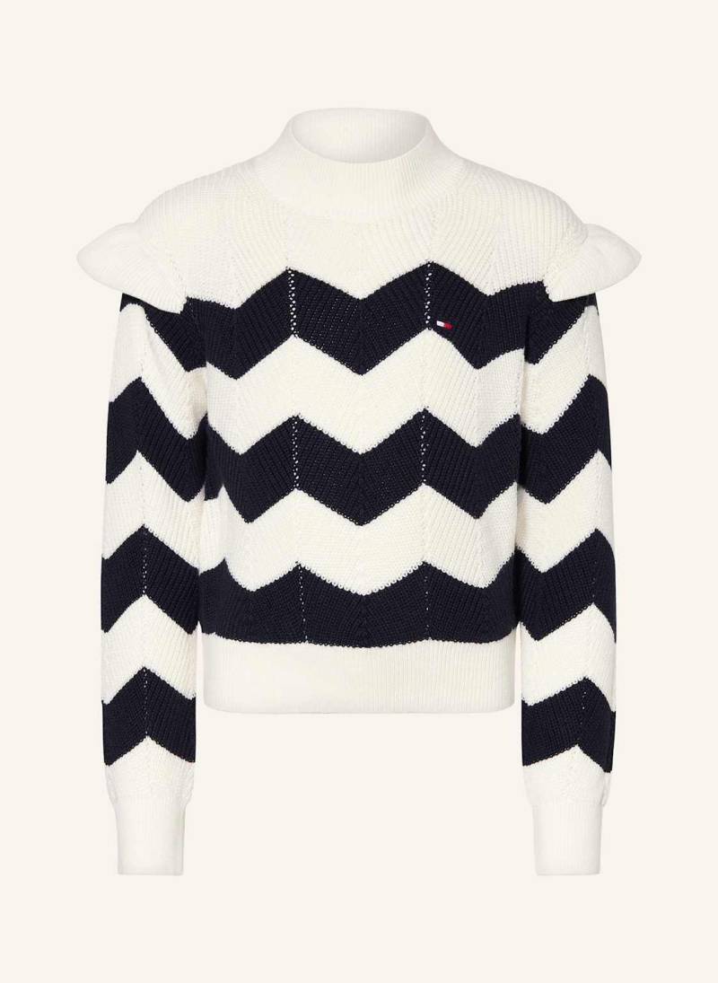 Tommy Hilfiger Pullover Mit Volants weiss von Tommy Hilfiger