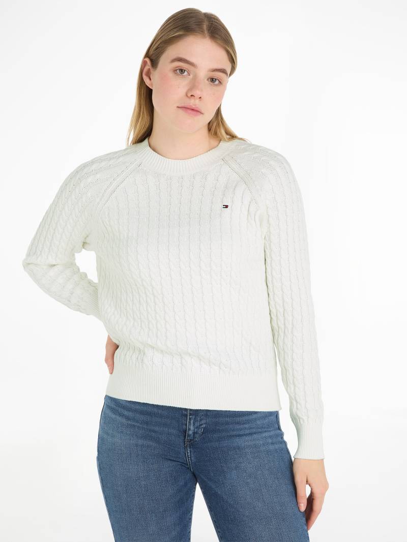 Tommy Hilfiger Rundhalspullover »CO CABLE C-NK SWEATER«, mit Zopfmuster von Tommy Hilfiger