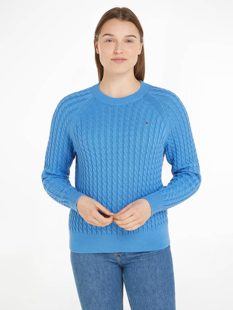 Tommy Hilfiger Rundhalspullover »CO CABLE C-NK SWEATER«, mit Zopfmuster von Tommy Hilfiger