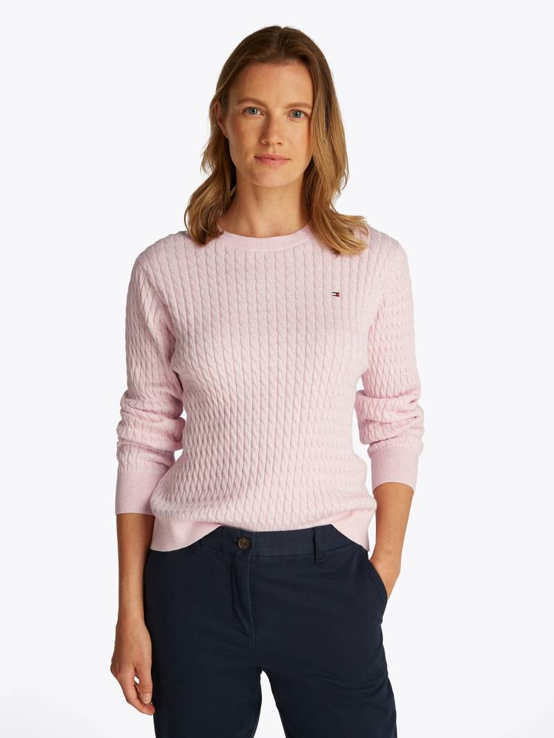 Tommy Hilfiger Rundhalspullover »CO CABLE C-NK LS SWEATER«, mit Zopfmuster von Tommy Hilfiger