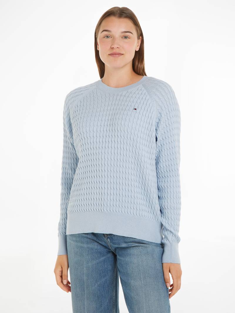 Tommy Hilfiger Rundhalspullover »CO CABLE C-NK SWEATER«, mit Zopfmuster von Tommy Hilfiger