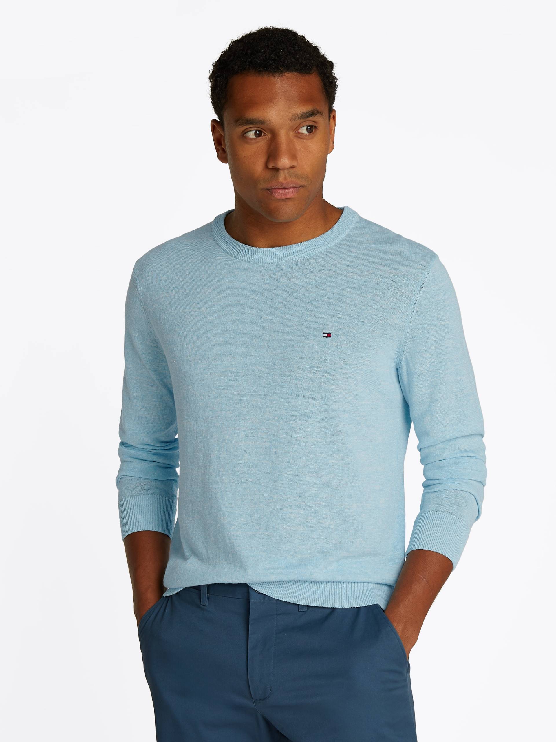 Tommy Hilfiger Rundhalspullover »COTTON LINEN CREW NECK« von Tommy Hilfiger