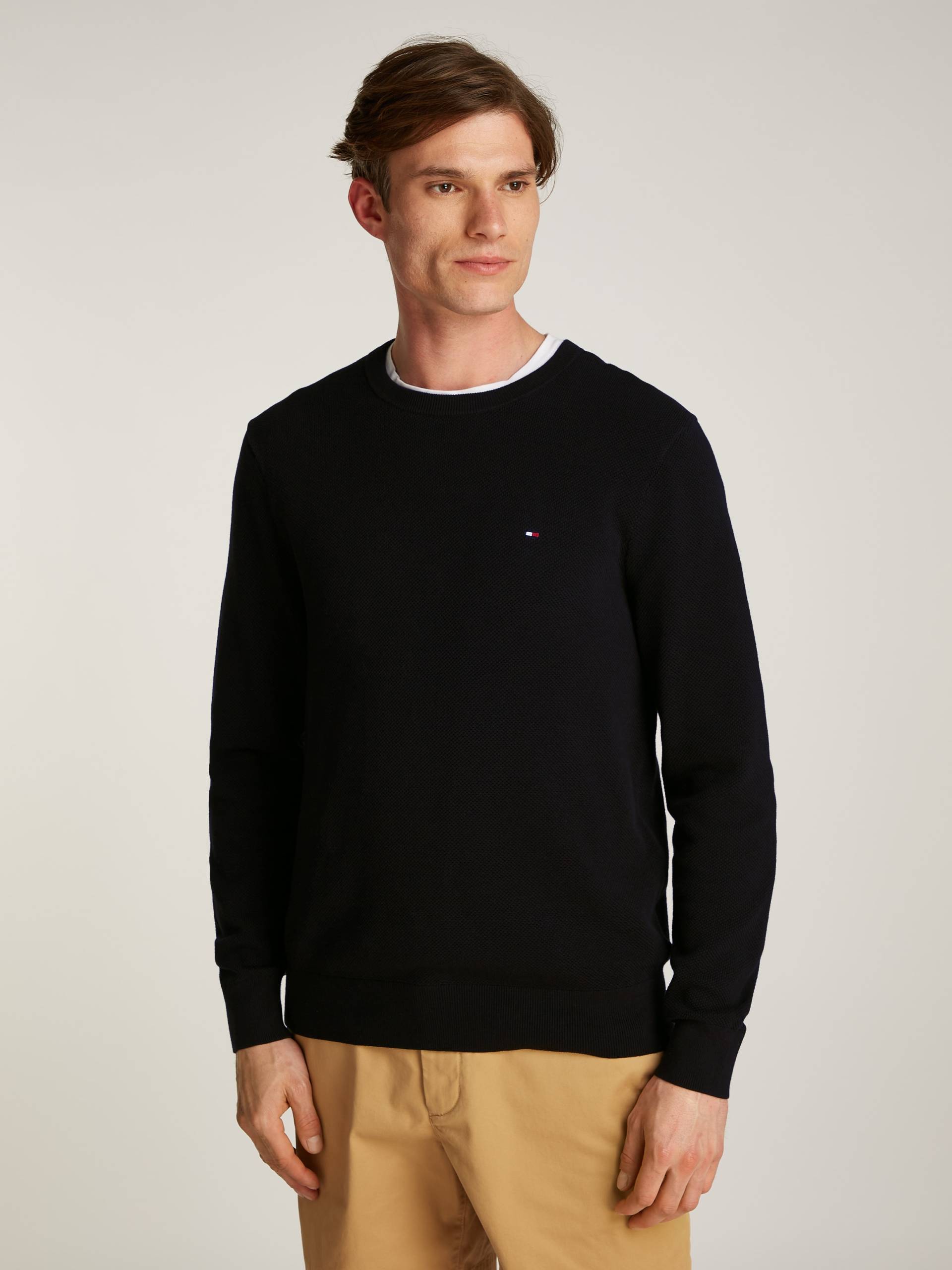 Tommy Hilfiger Rundhalspullover »ESSENTIAL STRUCTURE CREW NECK«, mit feiner Struktur von Tommy Hilfiger