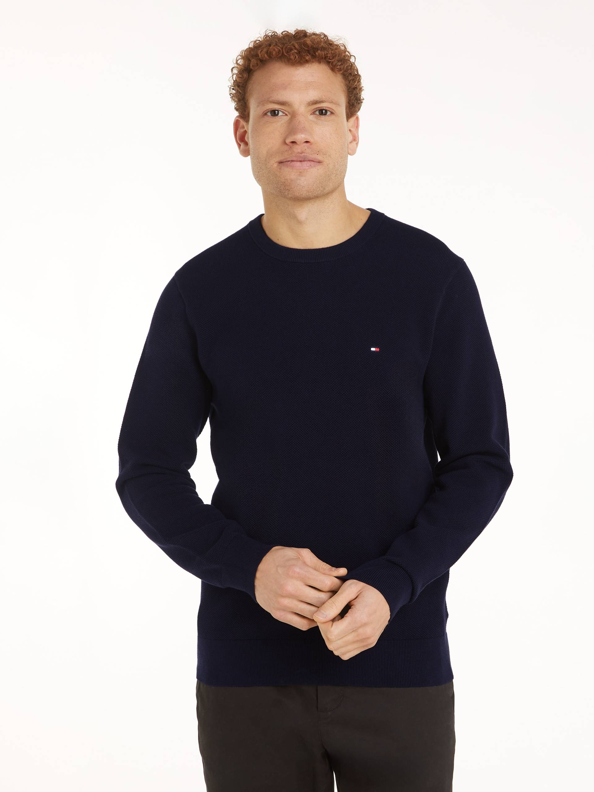 Tommy Hilfiger Rundhalspullover »ESSENTIAL STRUCTURE CREW NECK«, mit feiner Struktur von Tommy Hilfiger