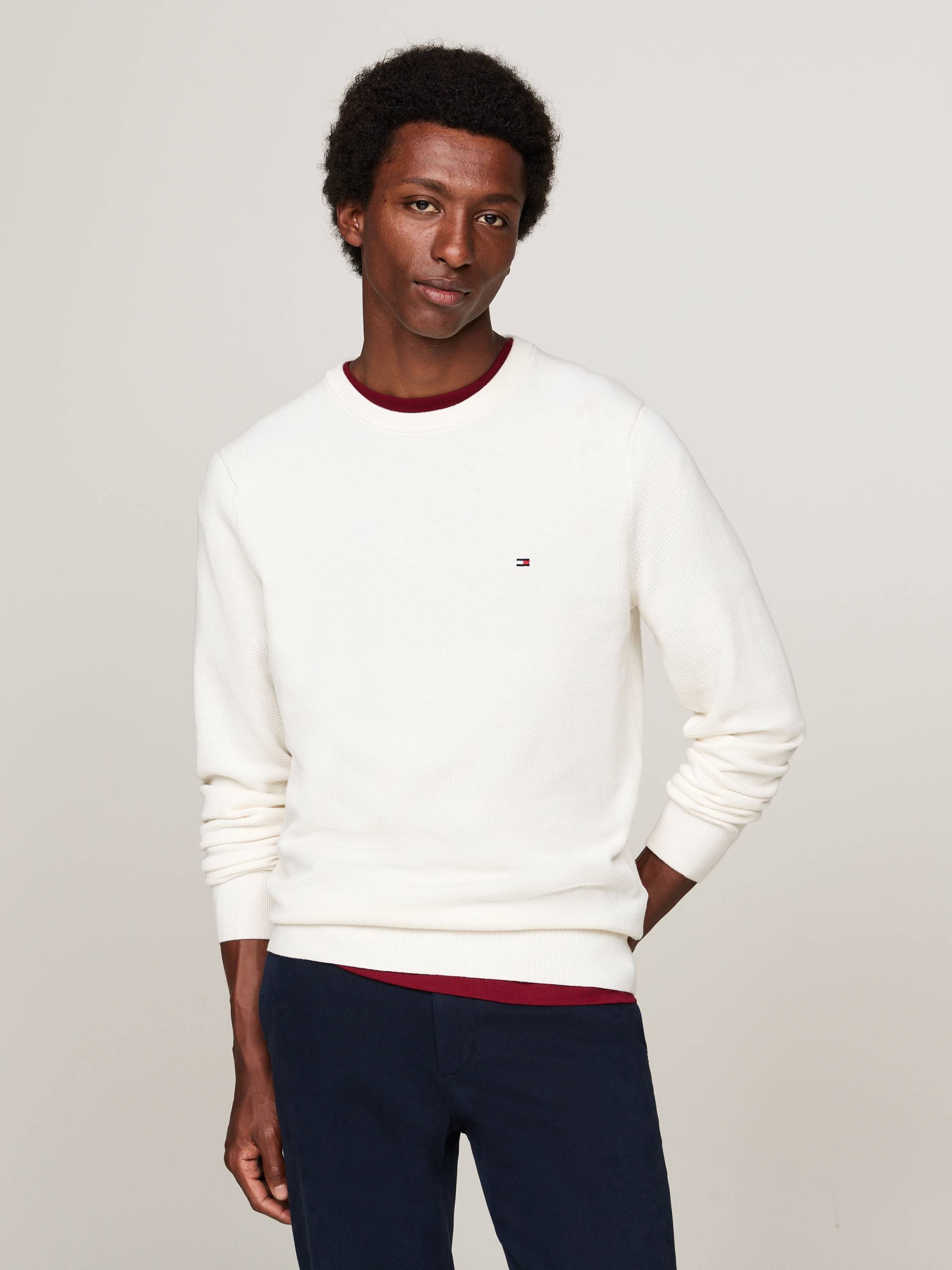 Tommy Hilfiger Rundhalspullover »ESSENTIAL STRUCTURE CREW NECK«, mit feiner Struktur von Tommy Hilfiger