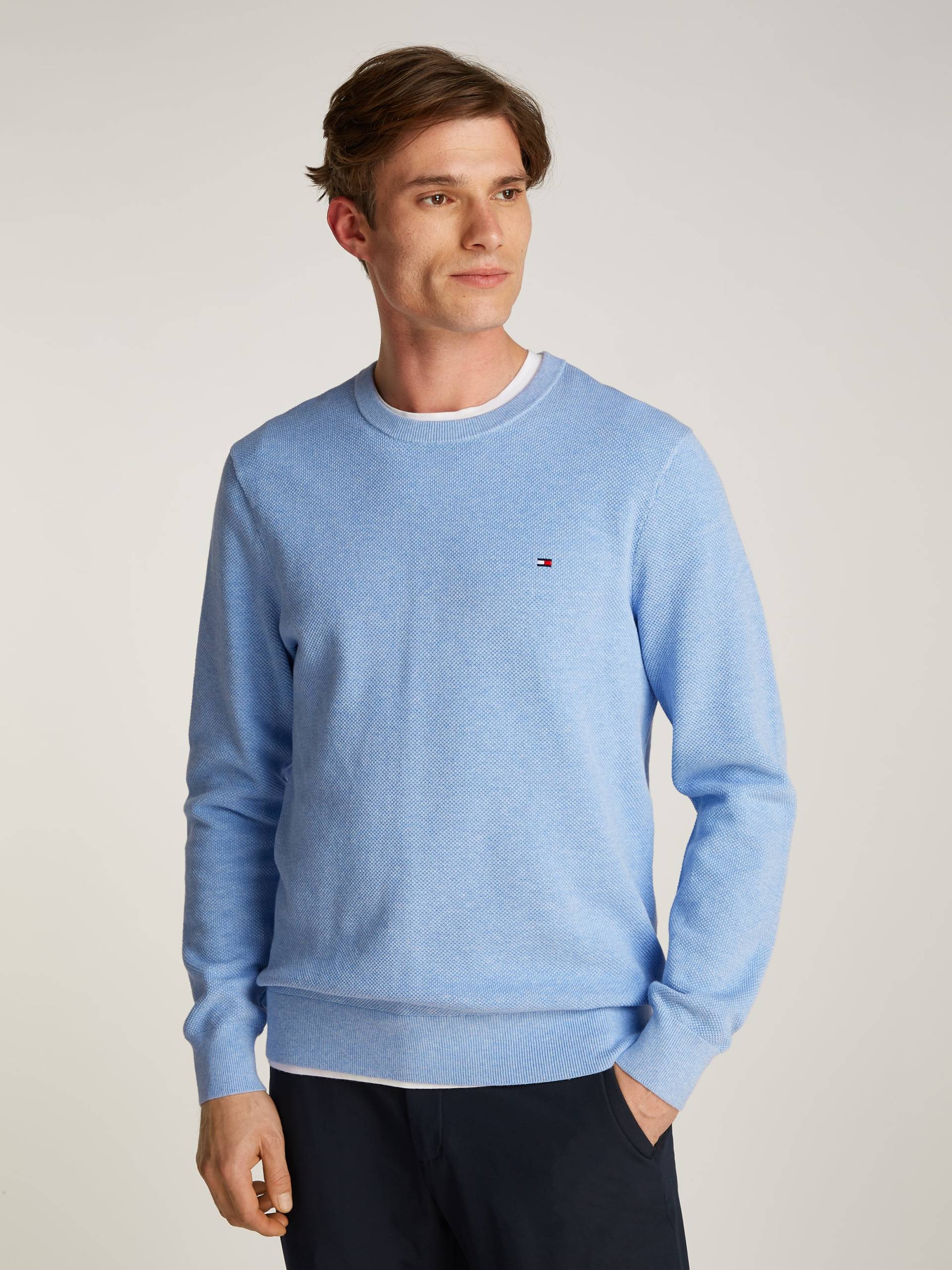 Tommy Hilfiger Rundhalspullover »ESSENTIAL STRUCTURE CREW NECK«, mit feiner Struktur von Tommy Hilfiger