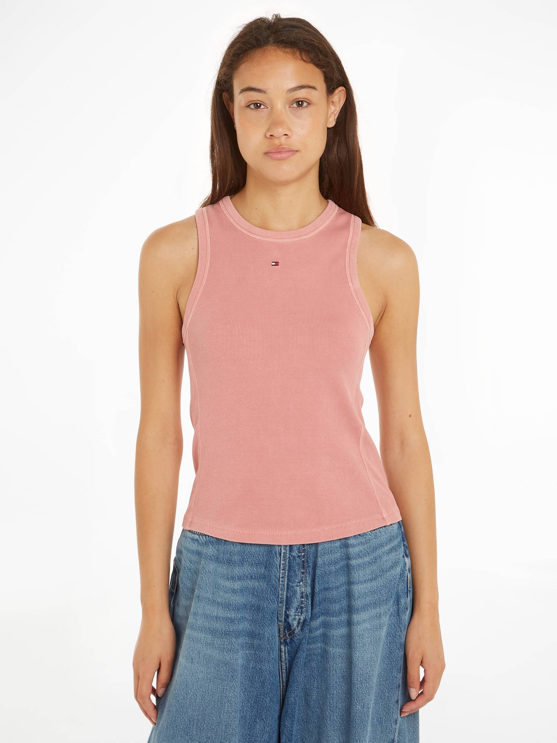 Tommy Hilfiger Rundhalsshirt »MUTED GMD SLIM RIB TANK«, mit Logostickerei von Tommy Hilfiger