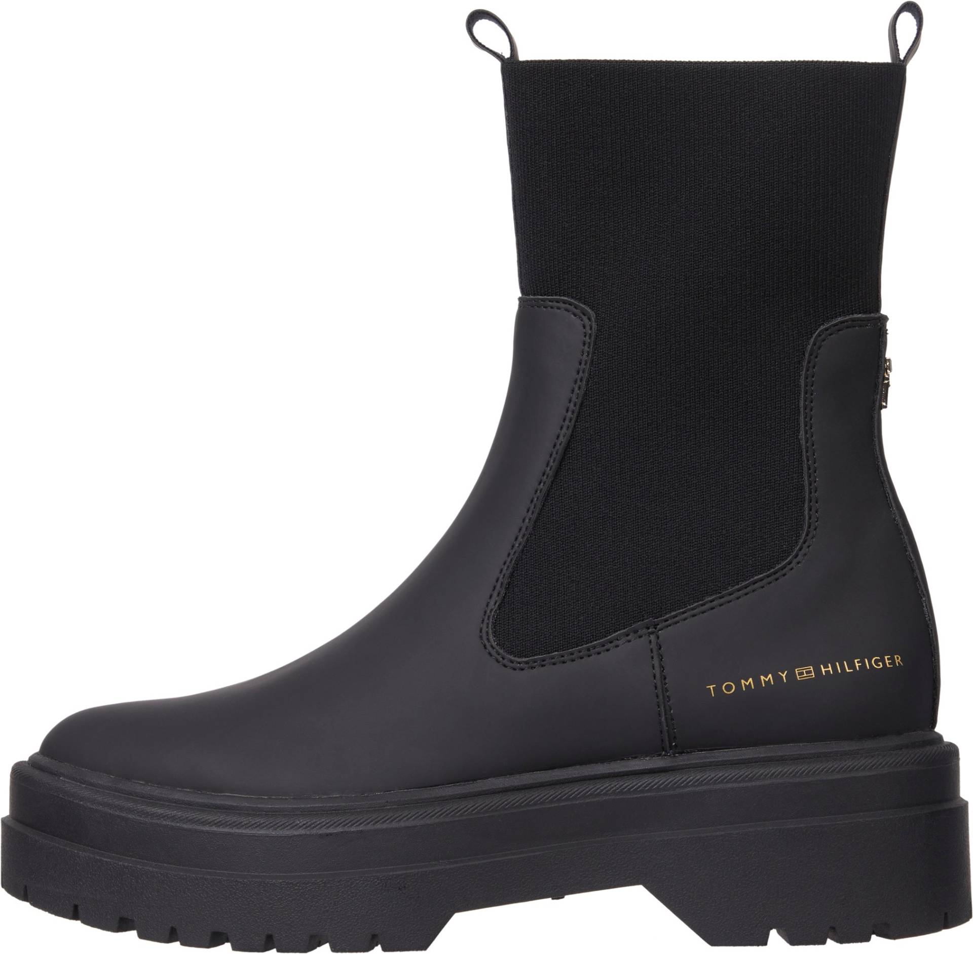 Tommy Hilfiger Schlupfboots »FEMININE SEASONAL UTILITY BOOT«, mit breitem Stretcheinsatz am Schaft von Tommy Hilfiger