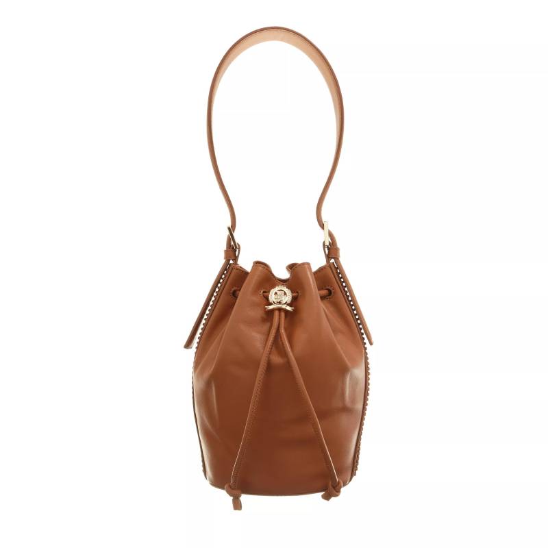 Tommy Hilfiger Schultertasche - Crest Leather Bucket - Gr. unisize - in Braun - für Damen von Tommy Hilfiger