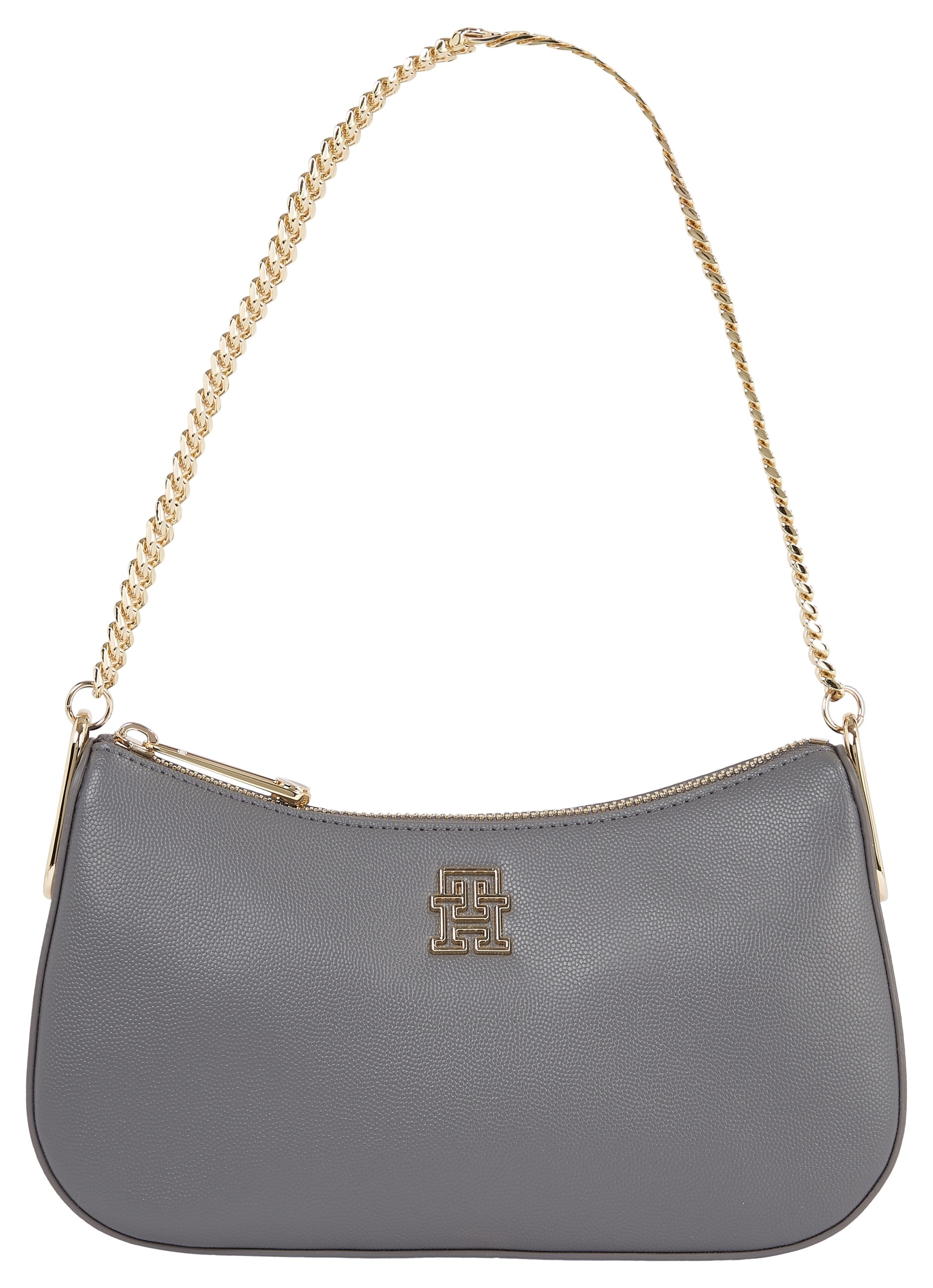 Tommy Hilfiger Schultertasche »TH TIMELESS SHOULDER BAG CHAIN«, mit goldfarbenenen Details und TH-Emblem vorne von Tommy Hilfiger