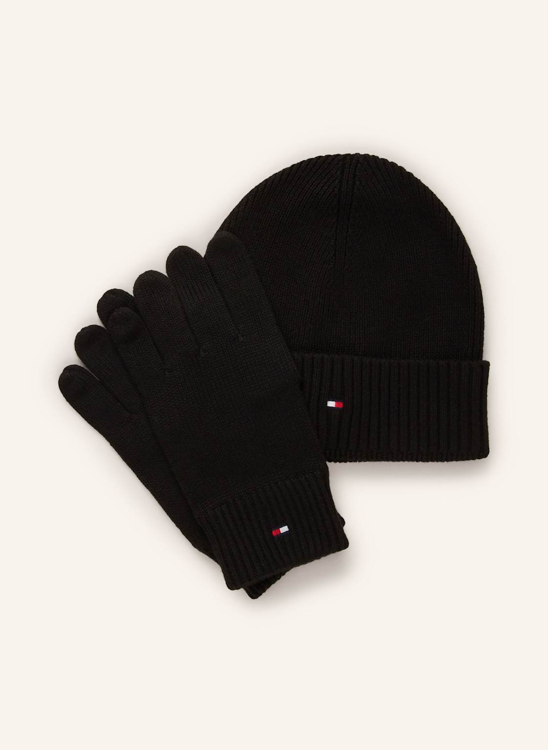 Tommy Hilfiger Set: Mütze Und Handschuhe schwarz von Tommy Hilfiger