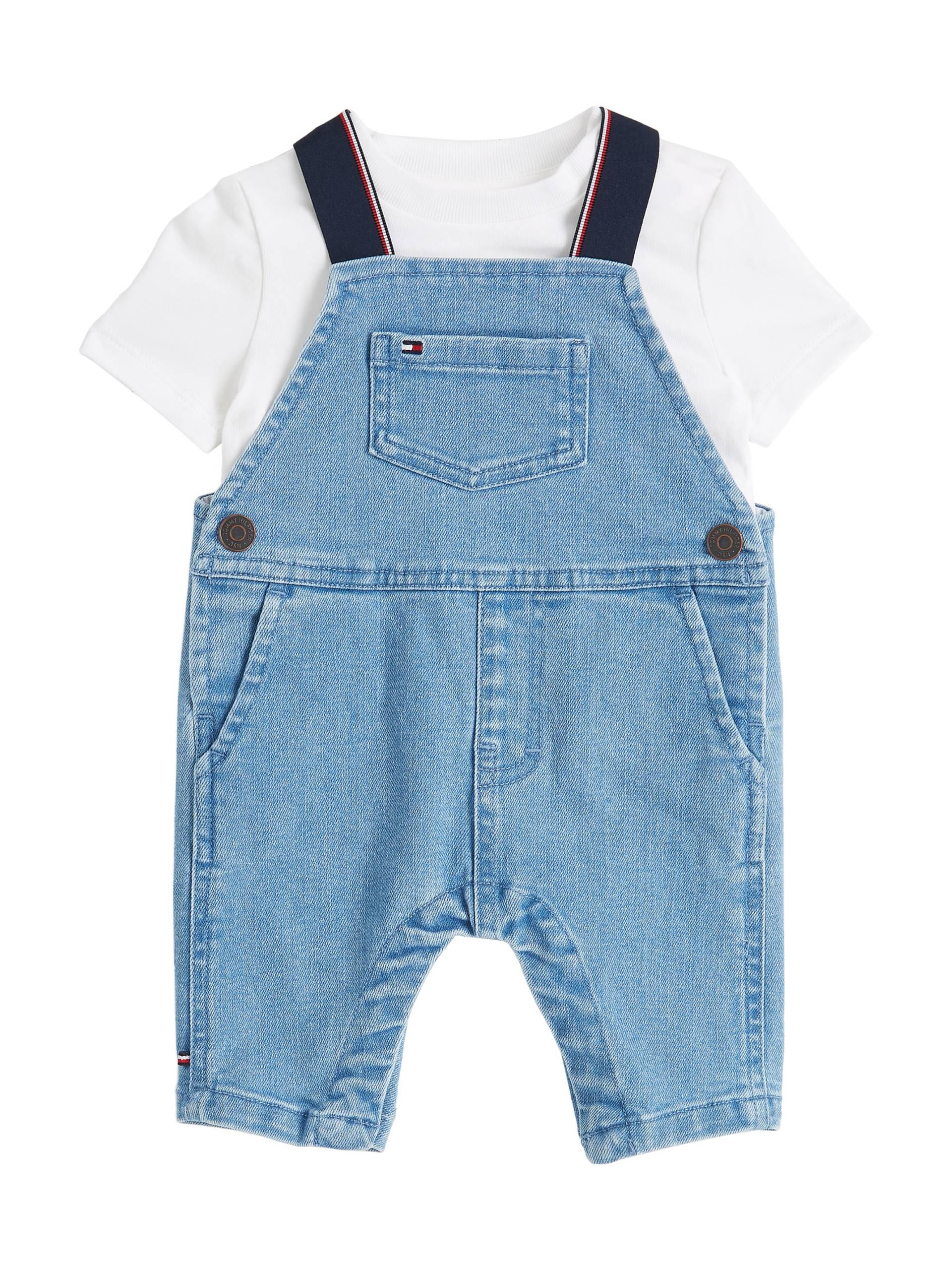 Tommy Hilfiger Shirt & Hose »DENIM DUNGAREE«, T-Shirt und Latzhose im Set für Kinder bis 2 Jahre von Tommy Hilfiger