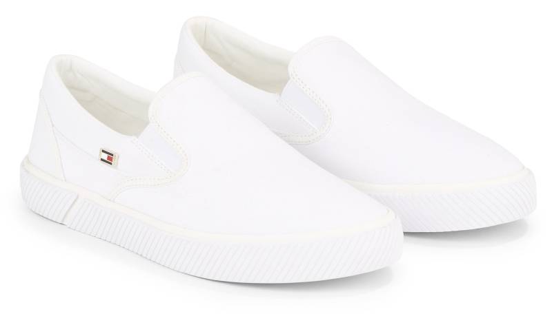 Tommy Hilfiger Slip-On Sneaker »VULC CANVAS SLIP-ON SNEAKER«, Slipper, Freizeitschuh, Sommerschuh mit seitlichen Stretcheinsätzen von Tommy Hilfiger