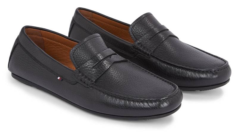 Tommy Hilfiger Slipper »CASUAL HILFIGER LEATHER DRIVER«, Mokassin, Loafer, Pennyloafer mit Zierriegel von Tommy Hilfiger