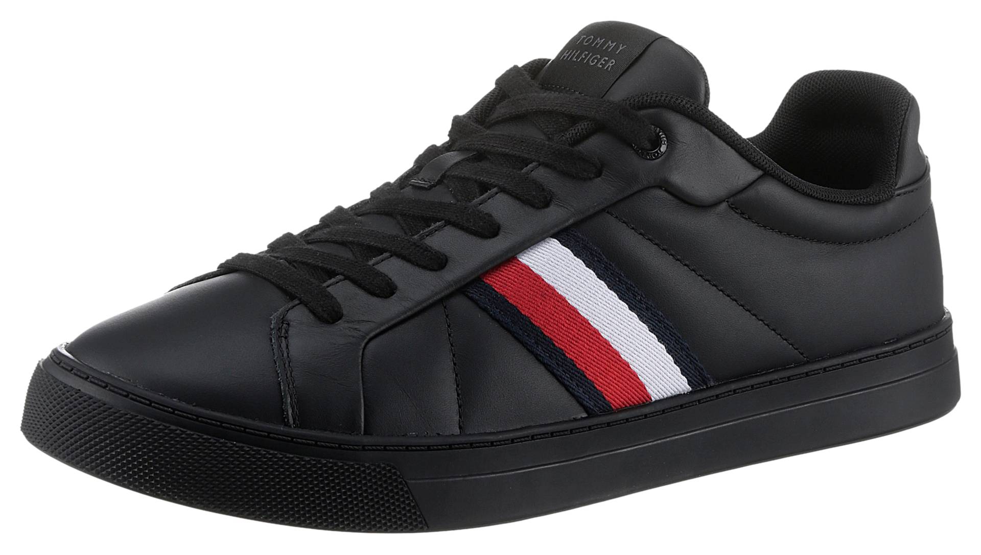 Tommy Hilfiger Sneaker »ICON COURT LTH STRIPES«, Schnürschuh, Freizeitschuh, Halbschuh mit gepolstertem Schaftrand von Tommy Hilfiger