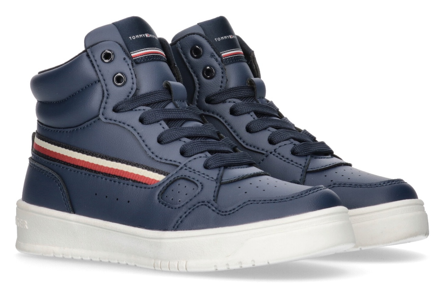 Tommy Hilfiger Sneaker »STRIPES HIGH TOP LACE-UP SNEAKER«, mit Textilband in Logofarben, Freizeitschuh, Halbschuh, Schnürschuh von Tommy Hilfiger