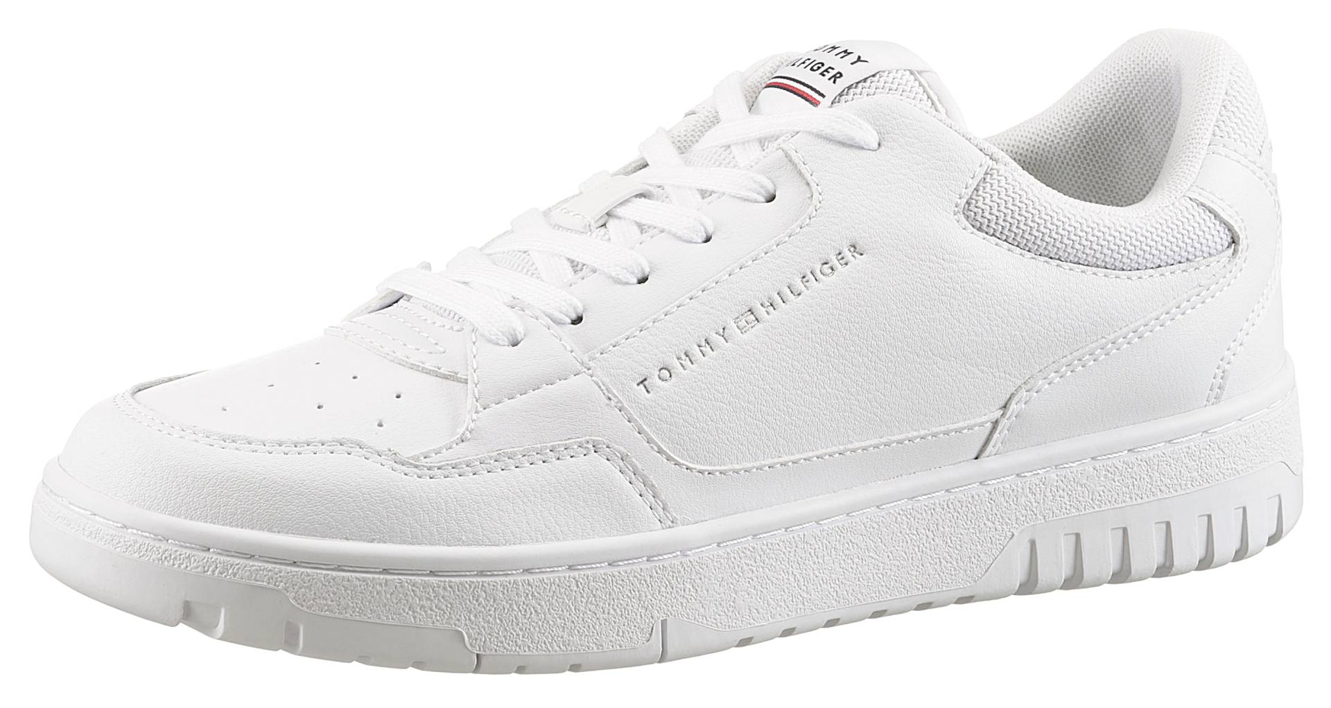 Tommy Hilfiger Sneaker »TH BASKET CORE LEATHER«, mit gepolstertem Schaftrand, Freizeitschuh, Halbschuh, Schnürschuh von Tommy Hilfiger