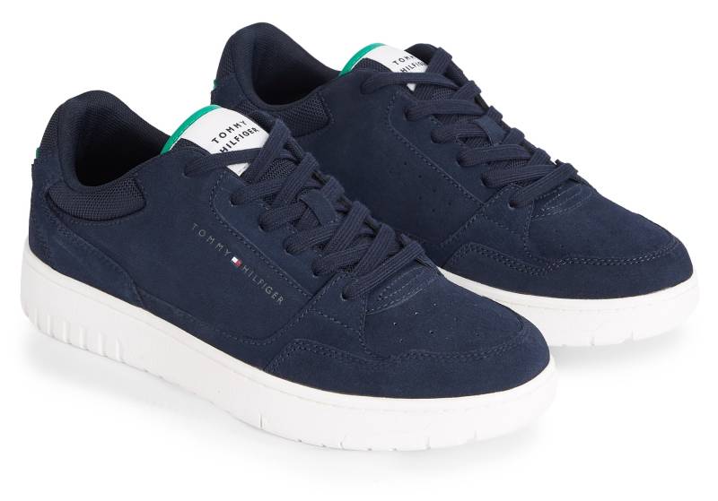 Tommy Hilfiger Sneaker »TH BASKET CORE SUEDE MIX«, mit gepolstertem Schaftrand, Freizeitschuh, Halbschuh, Schnürschuh von Tommy Hilfiger