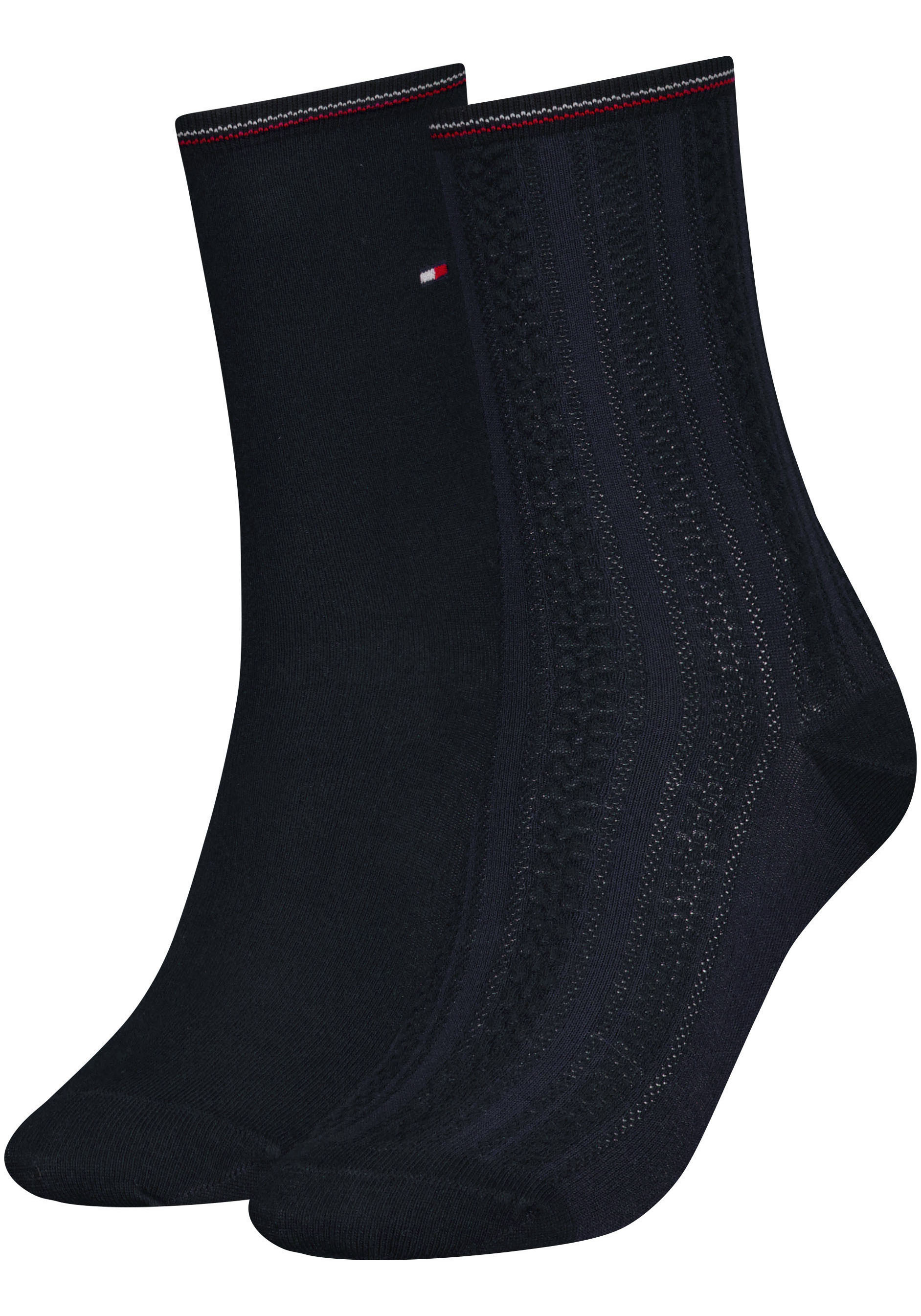 Tommy Hilfiger Socken, (2 Paar), mit farblich abgesetztem Bund von Tommy Hilfiger